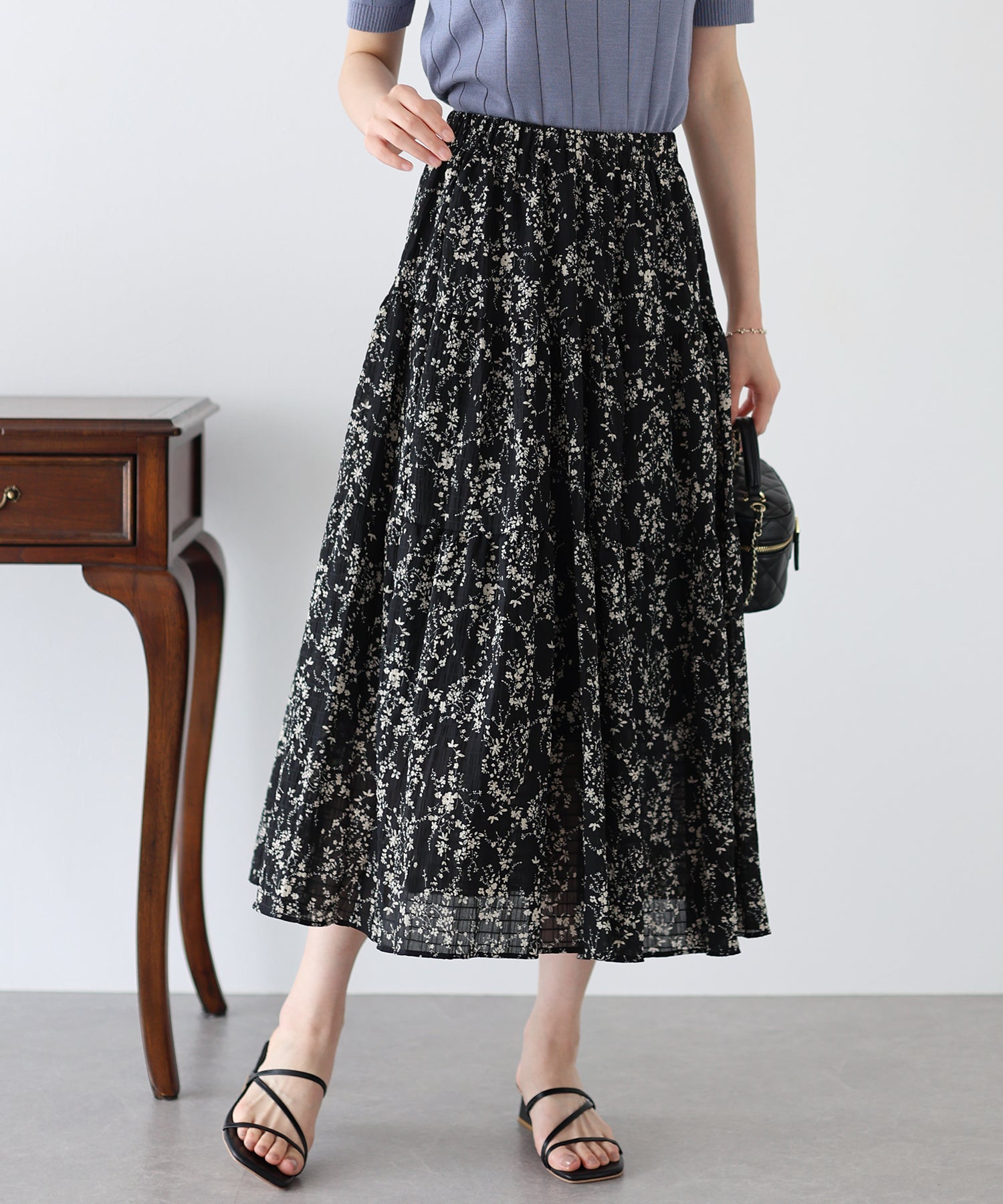 【SALE】アソートプリントティアードスカート