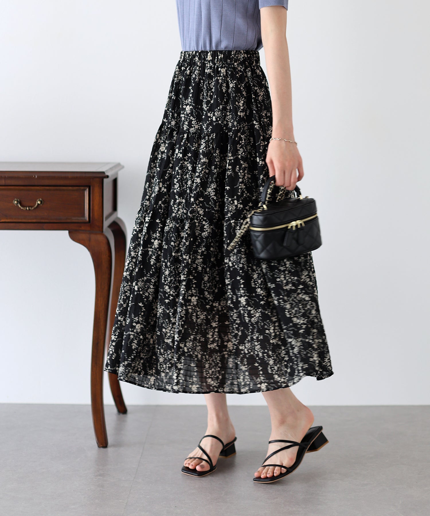 【SALE】アソートプリントティアードスカート