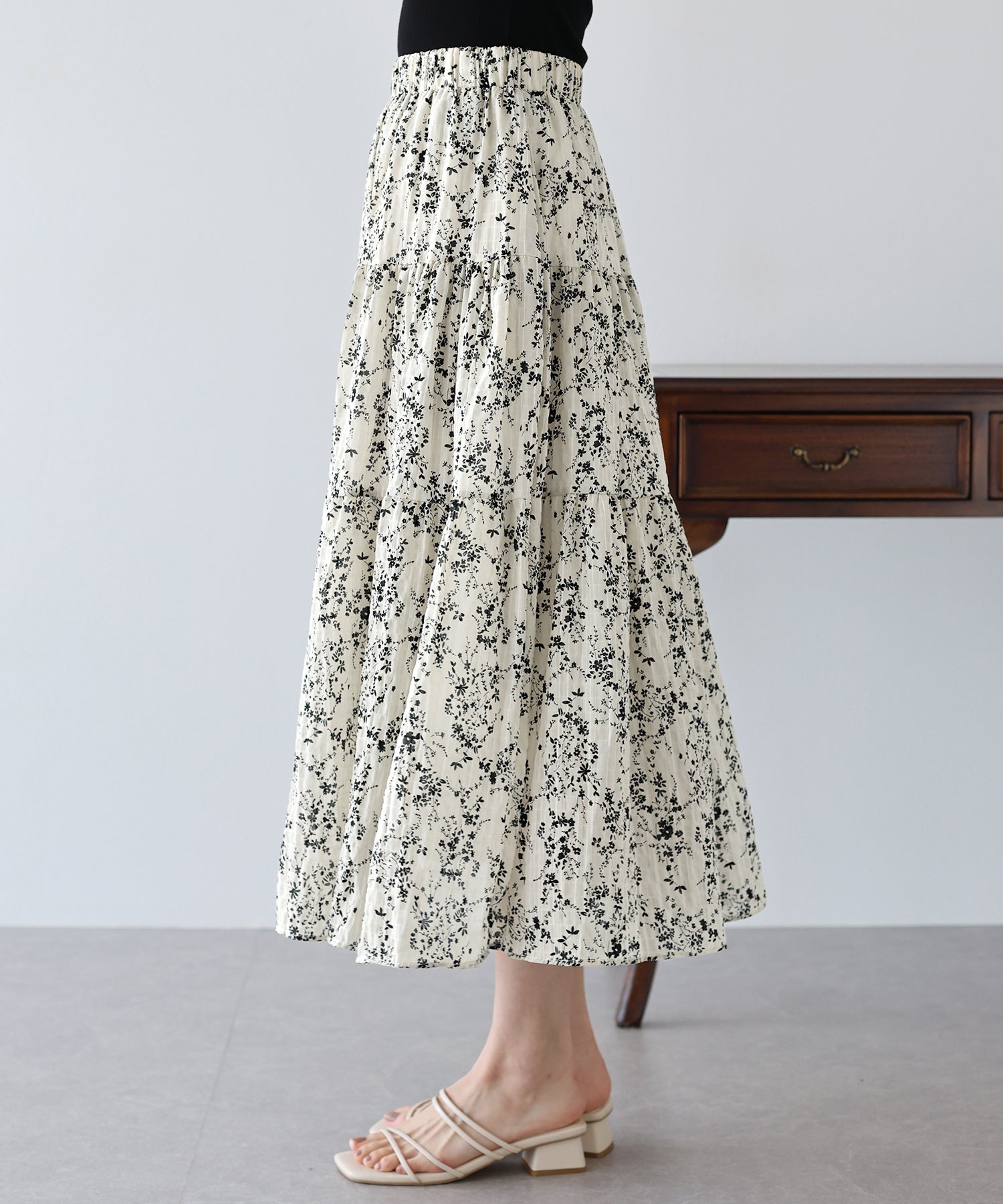 【SALE】アソートプリントティアードスカート