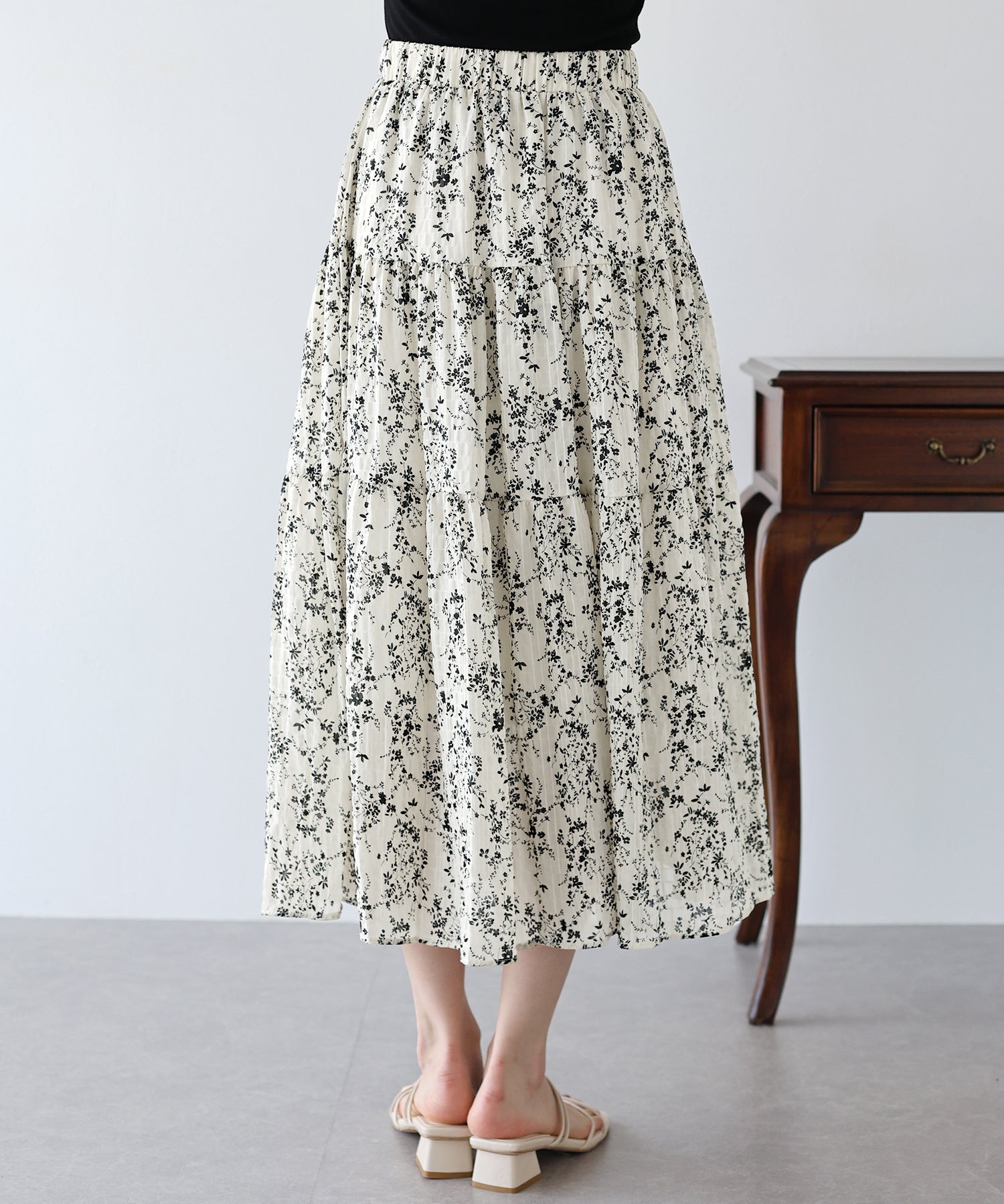 【SALE】アソートプリントティアードスカート