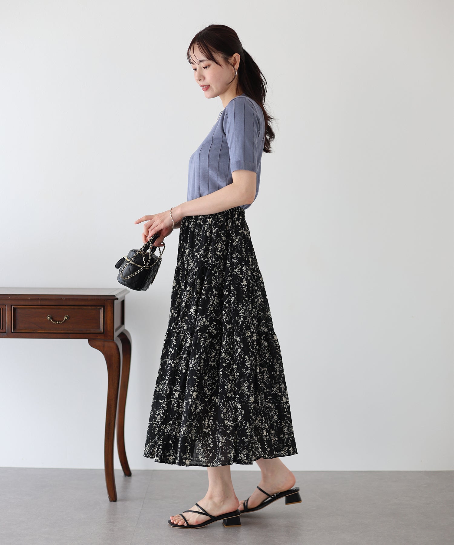 【SALE】アソートプリントティアードスカート