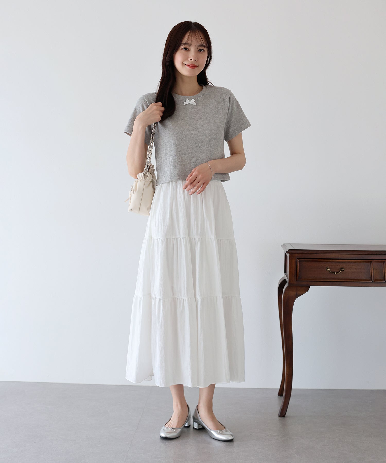 【SALE】ナイロンティアードスカート