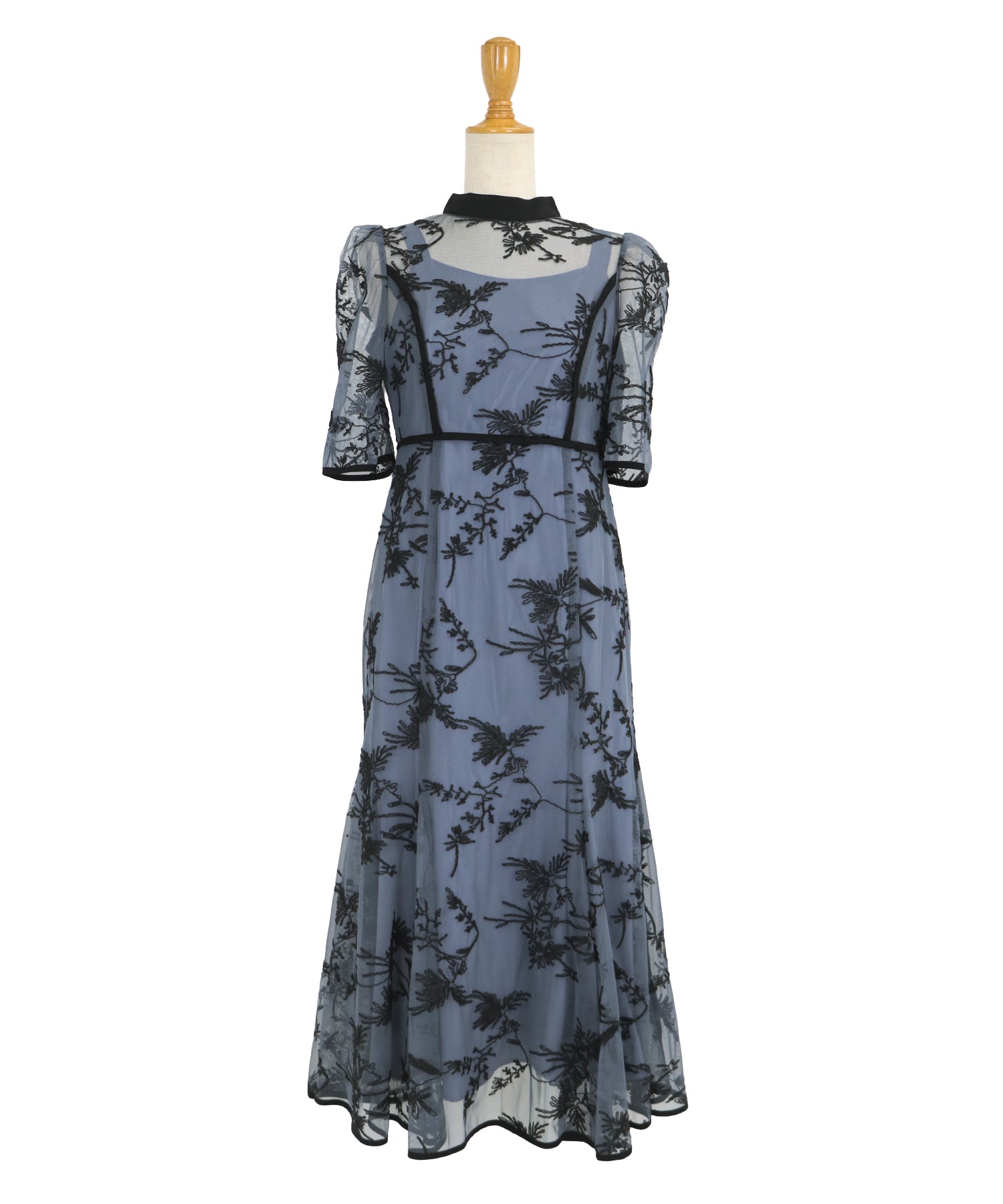 【TIME SALE】バイカラー刺繍レースパーティードレス