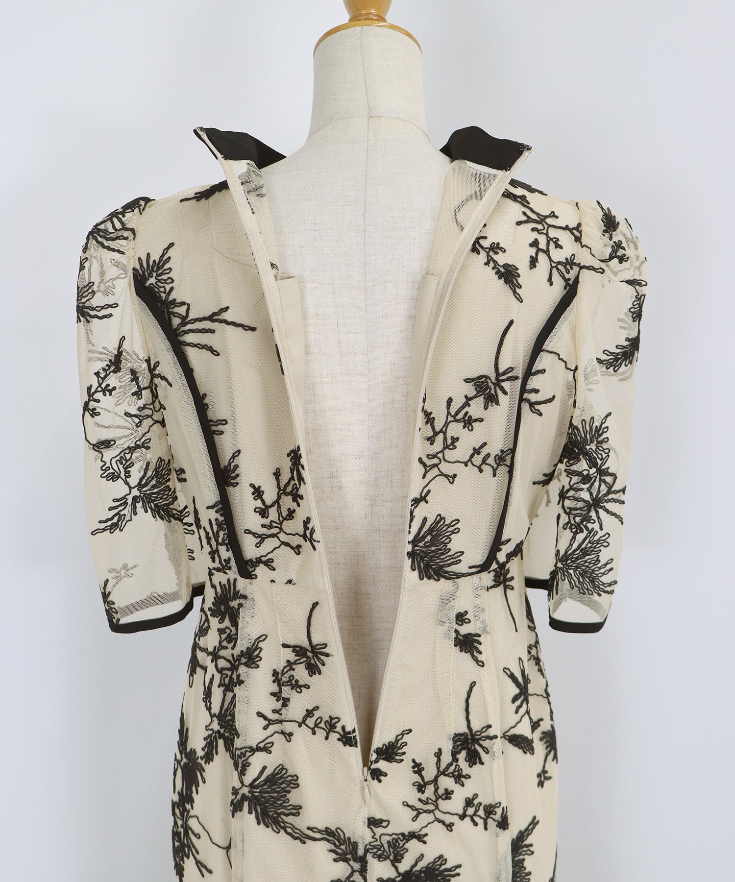 【TIME SALE】バイカラー刺繍レースパーティードレス