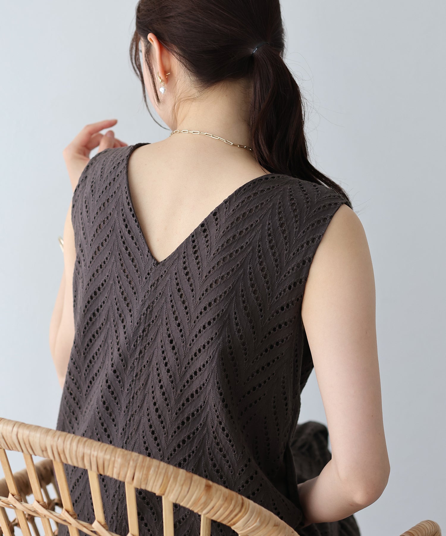 【SALE】コットンレースティアードワンピース