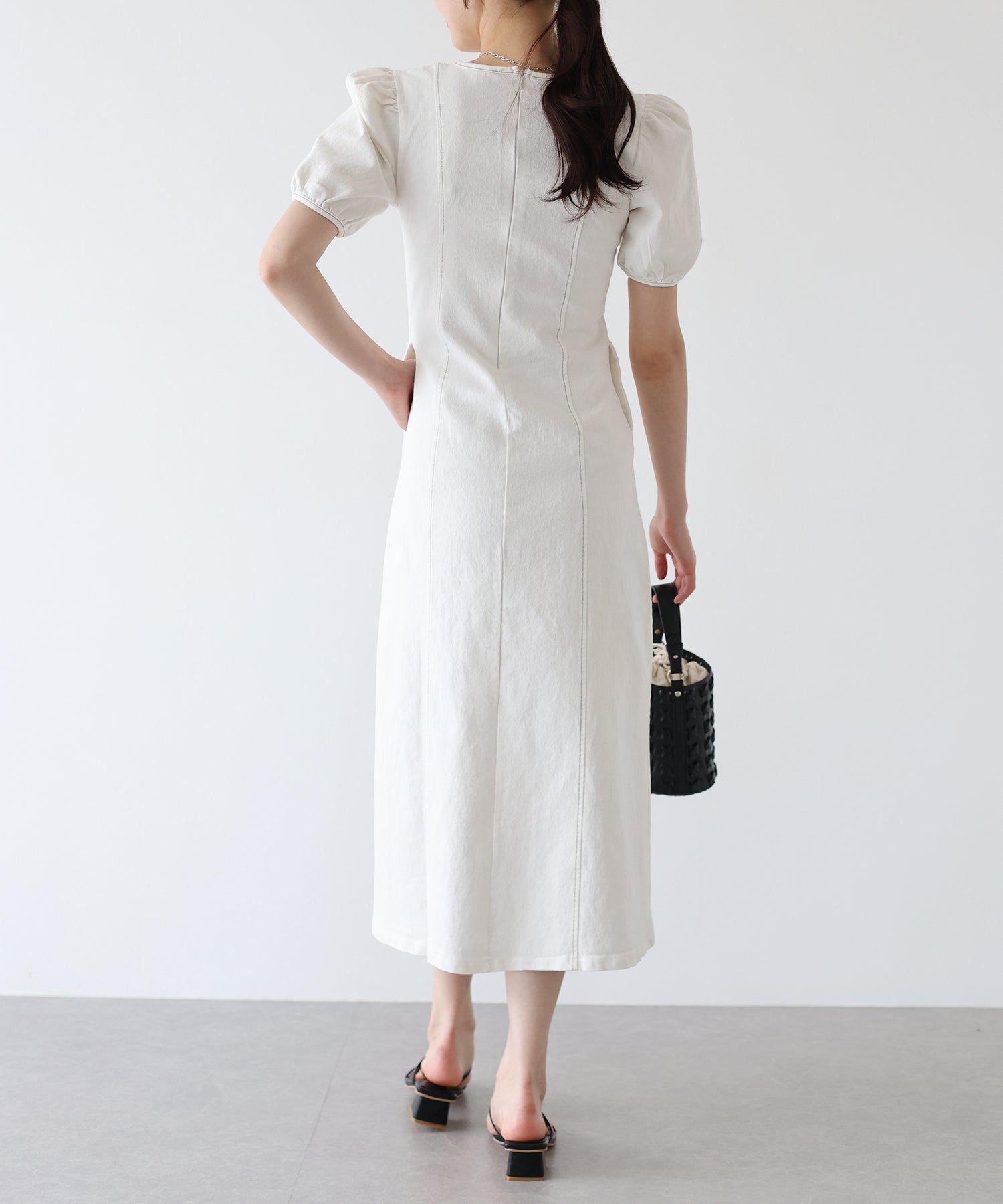 ステッチデニムワンピース