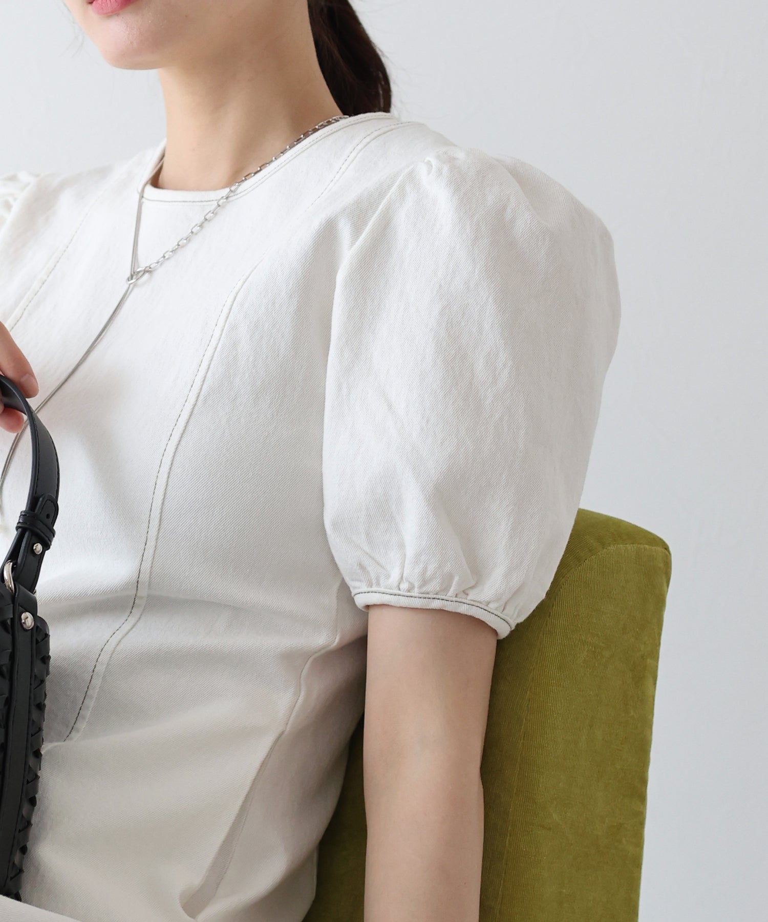 ステッチデニムワンピース