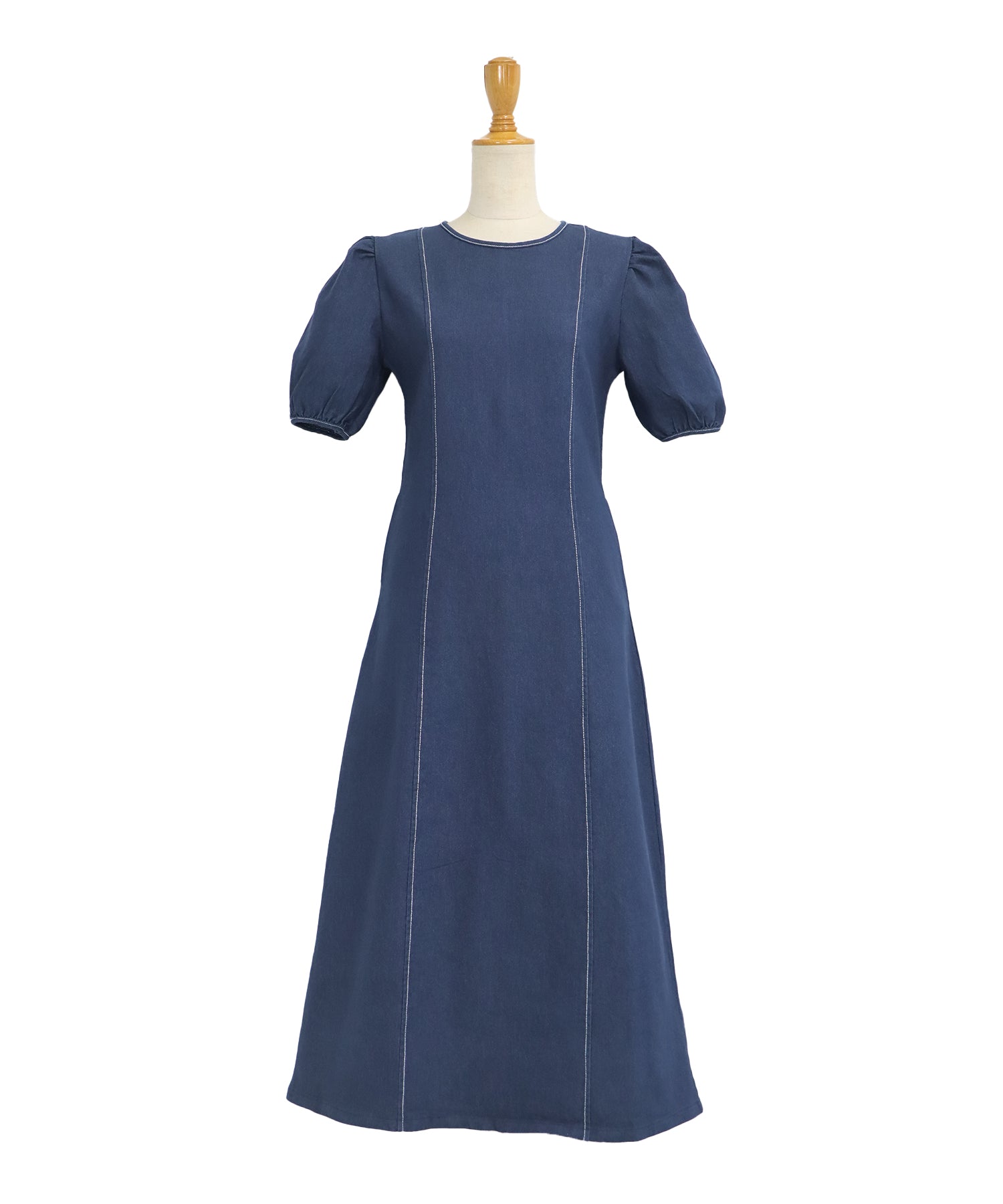 ステッチデニムワンピース