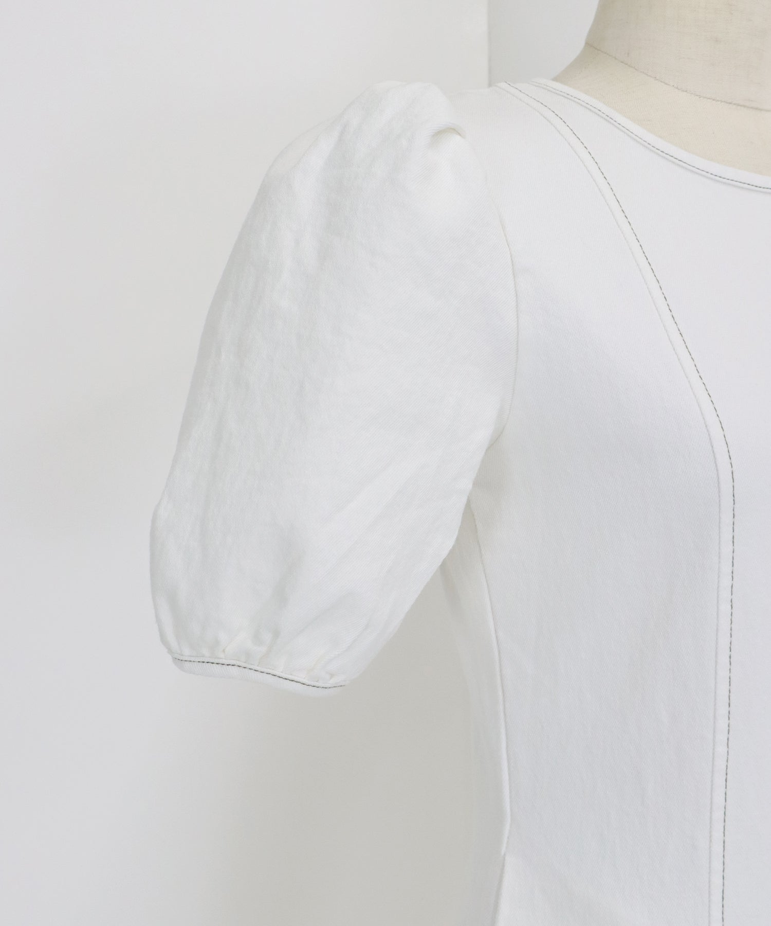 ステッチデニムワンピース