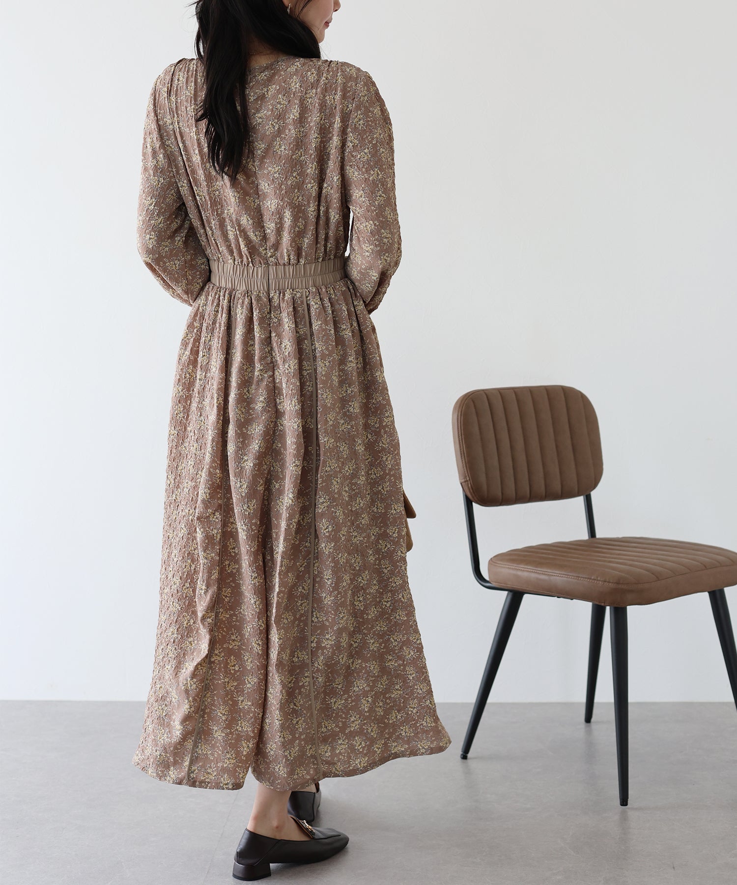 【SALE】エンボスプリントワンピース