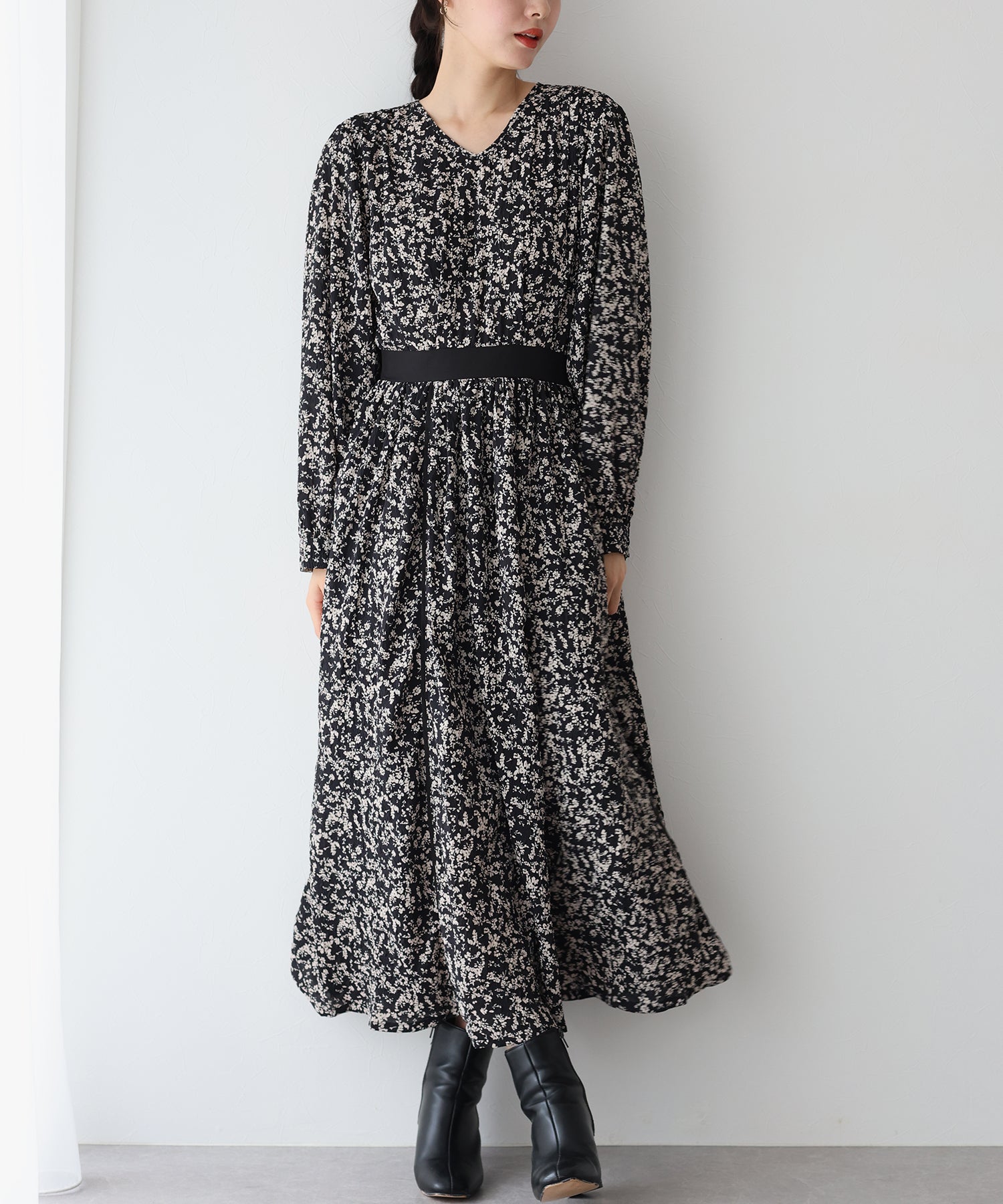 【SALE】エンボスプリントワンピース