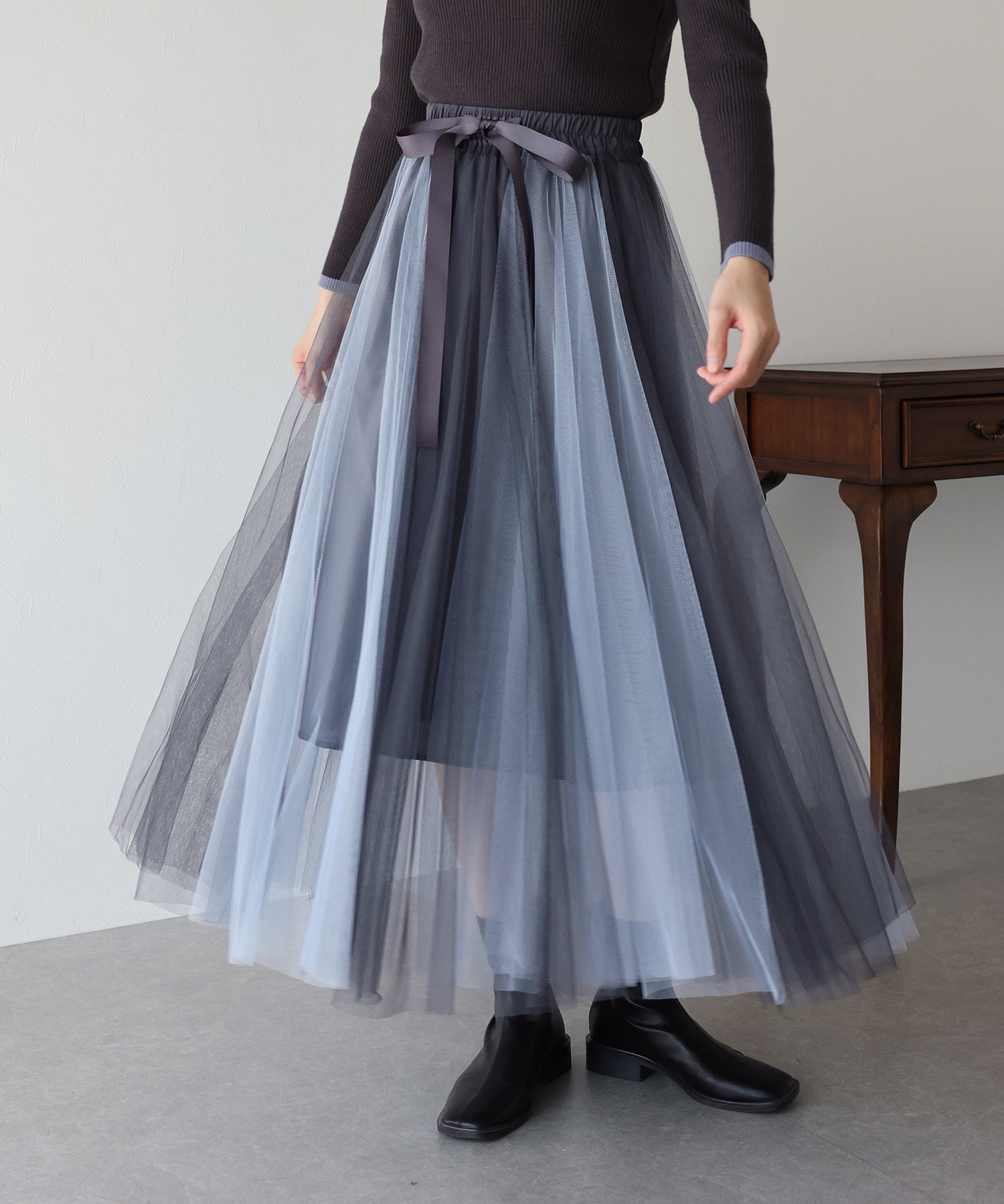【SALE】グラデーションチュールスカート