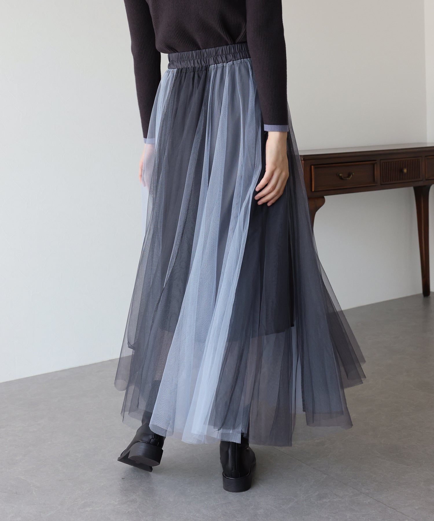 【SALE】グラデーションチュールスカート