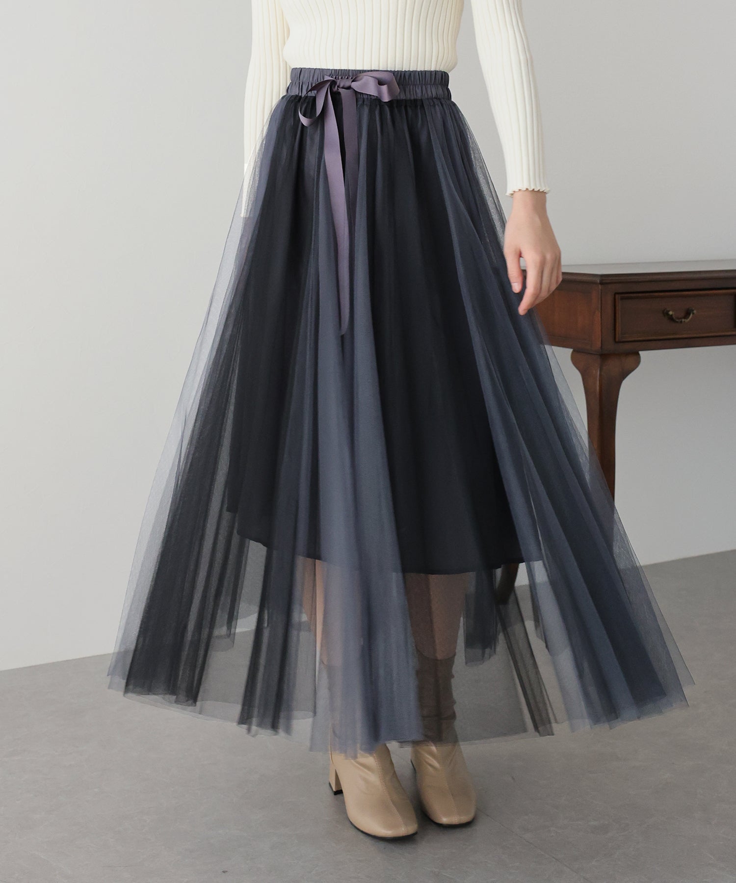 【SALE】グラデーションチュールスカート