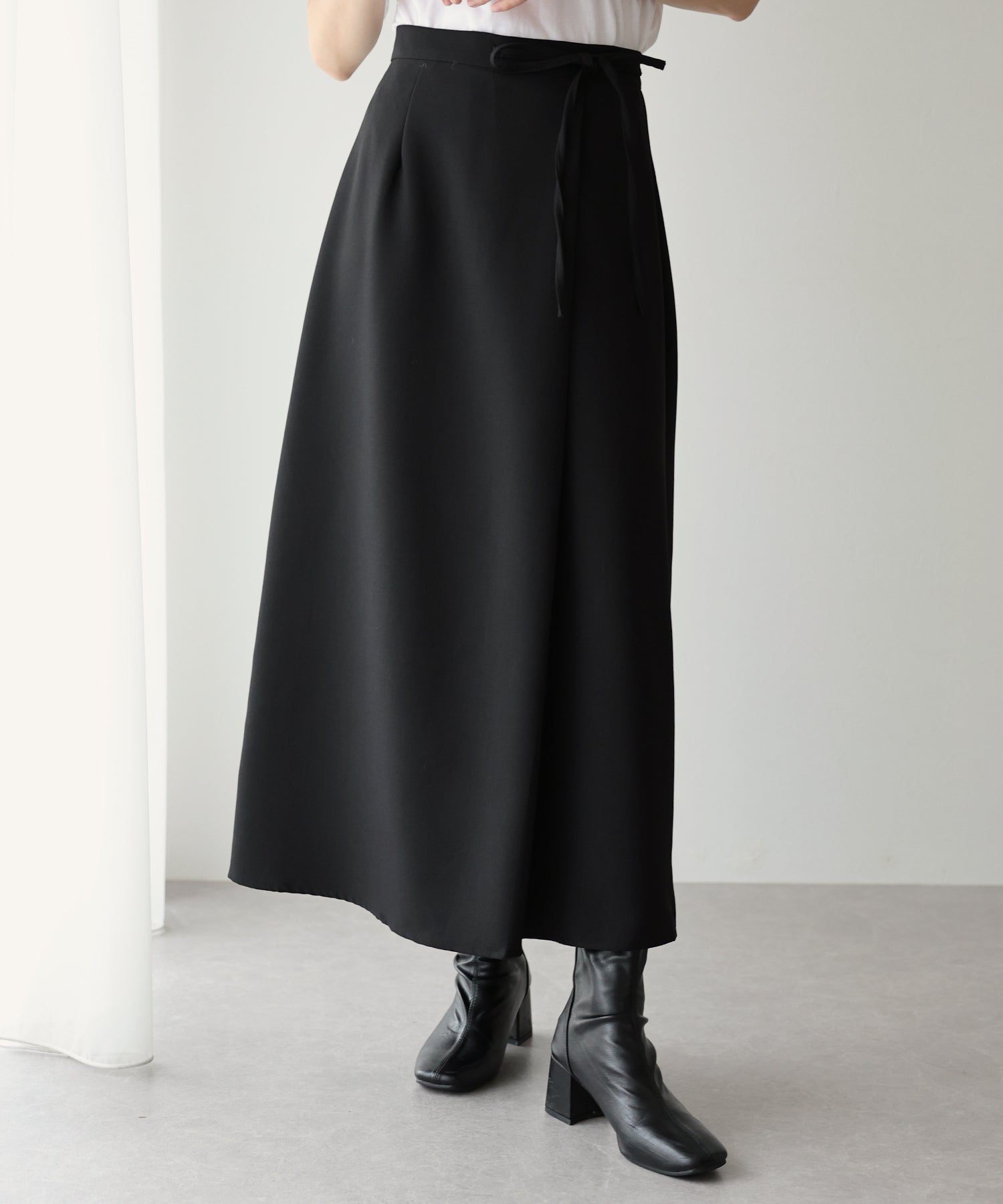【SALE】サイドリボンIラインスカート