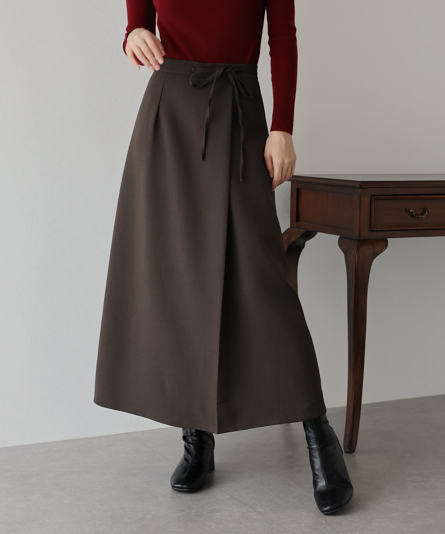【SALE】サイドリボンIラインスカート