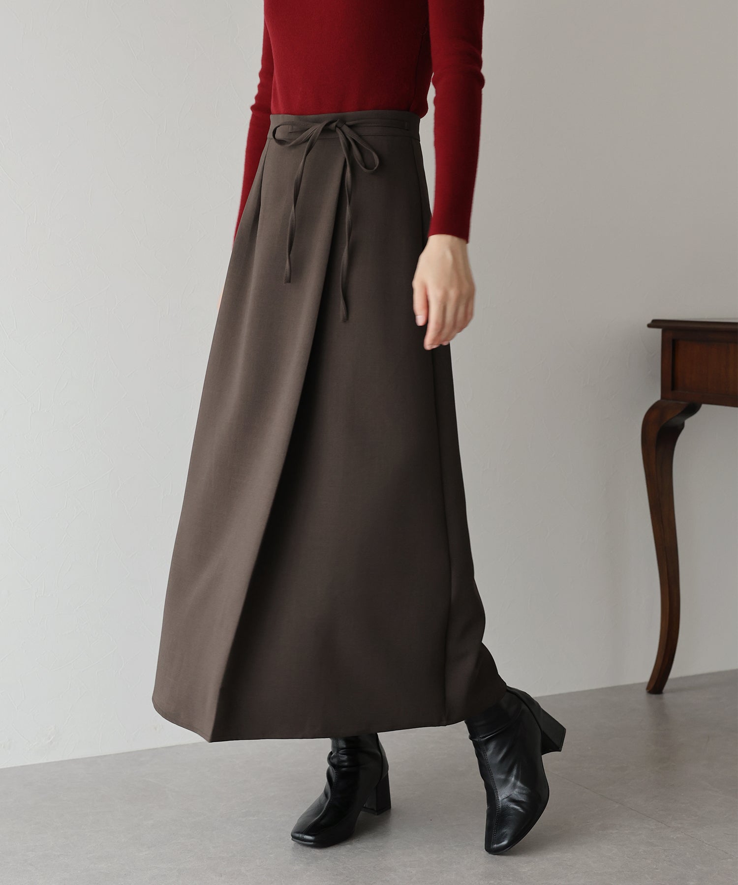 【SALE】サイドリボンIラインスカート