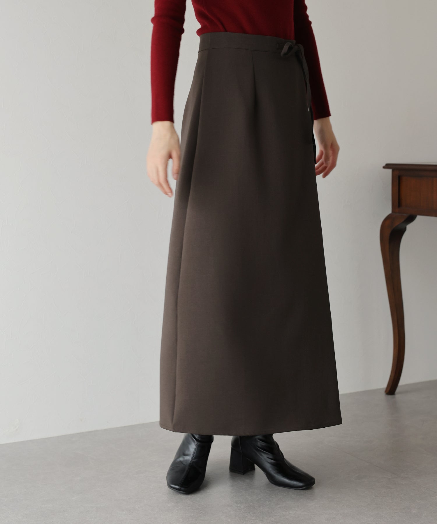 【SALE】サイドリボンIラインスカート