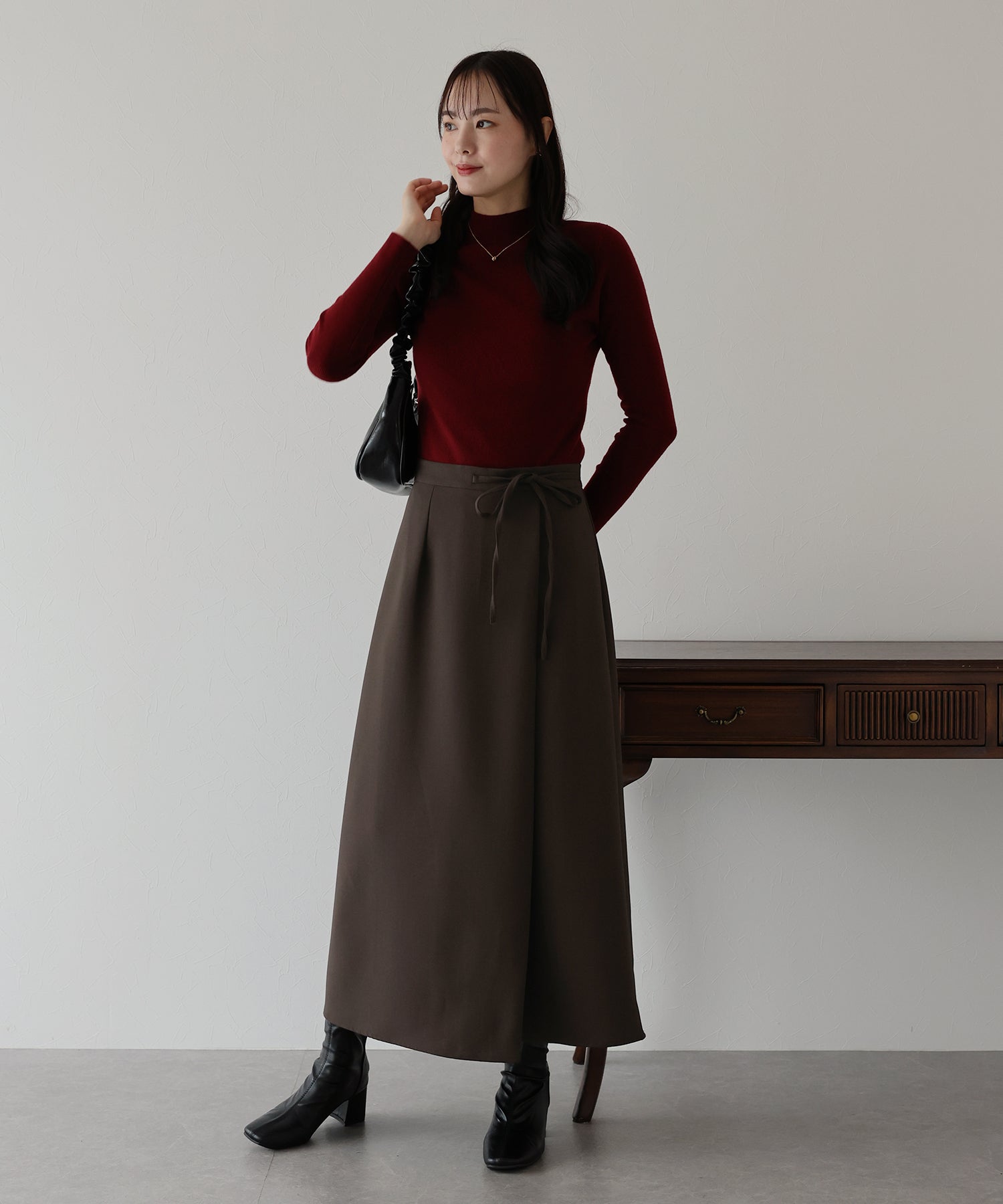 【SALE】サイドリボンIラインスカート