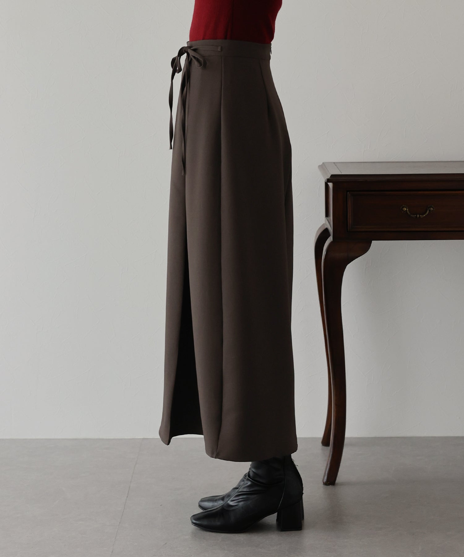 【SALE】サイドリボンIラインスカート