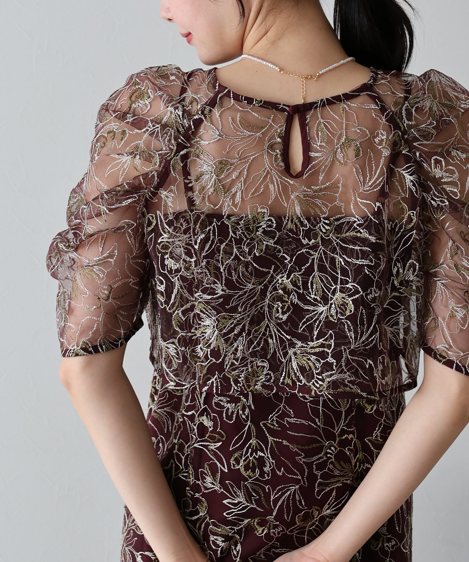 【TIME SALE】花柄刺繍レースセットドレス