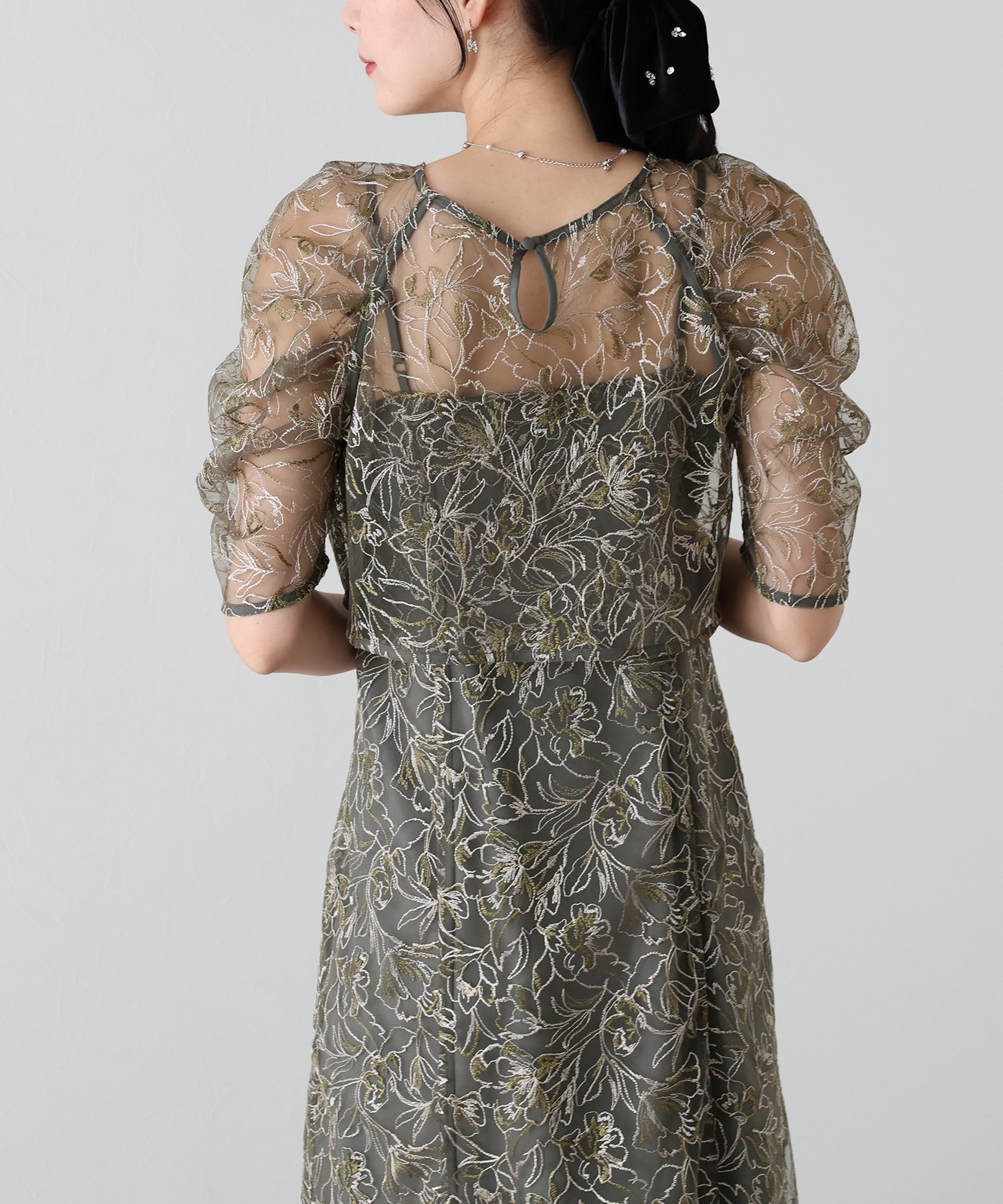 【TIME SALE】花柄刺繍レースセットドレス