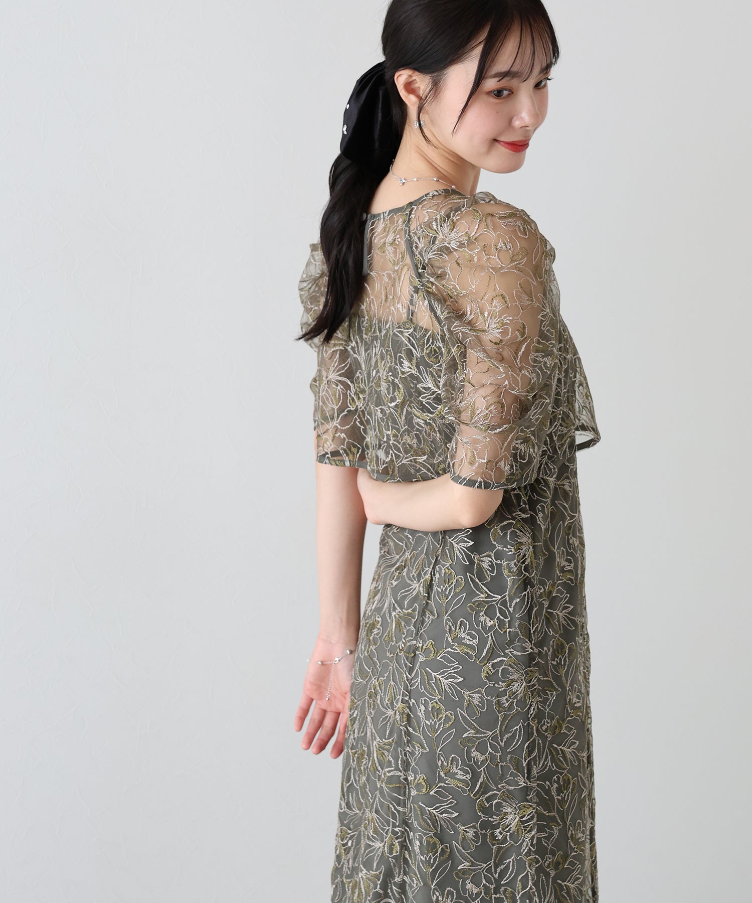 【TIME SALE】花柄刺繍レースセットドレス