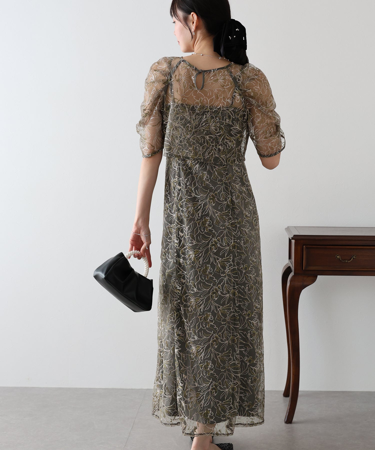 【TIME SALE】花柄刺繍レースセットドレス