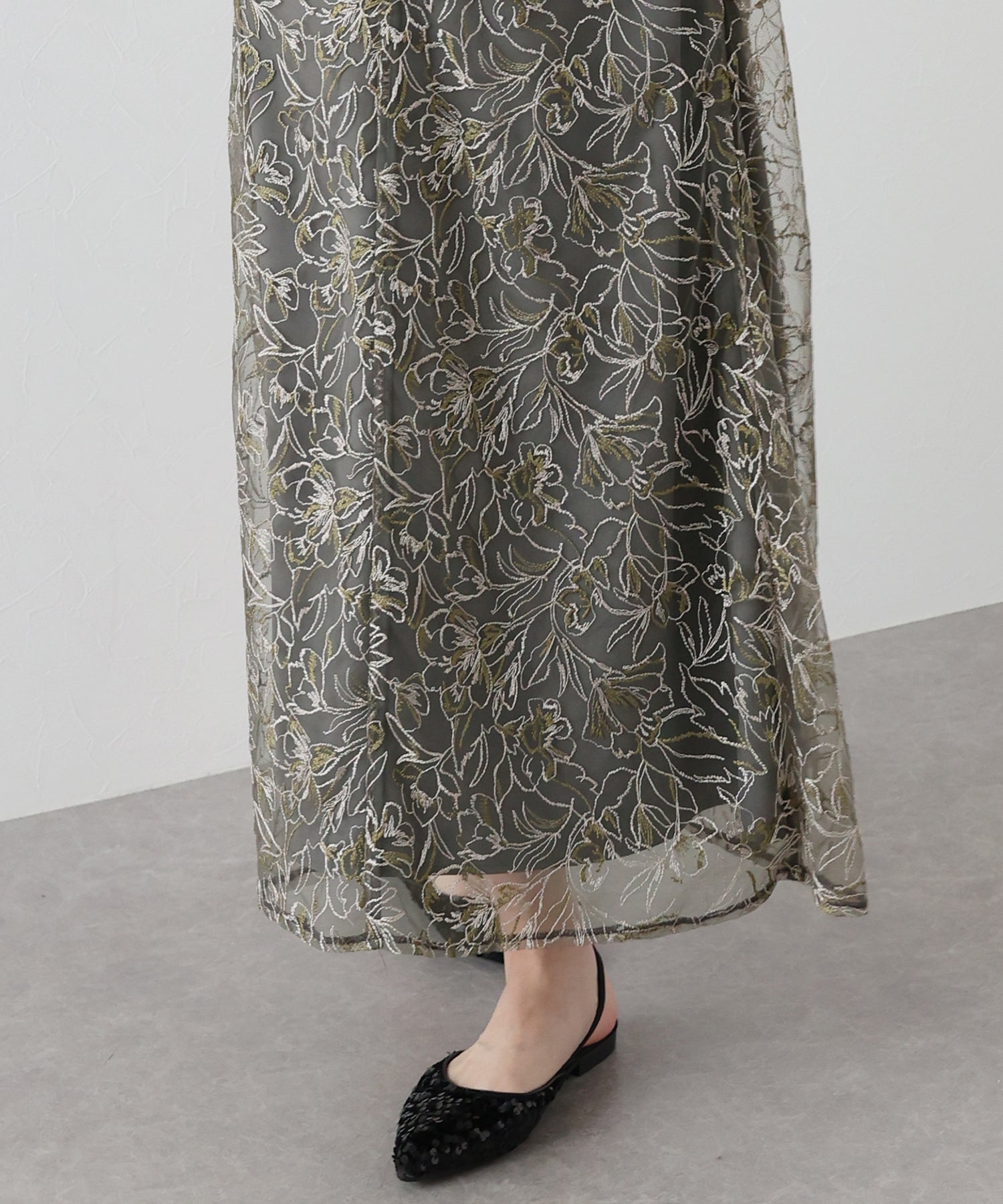 【TIME SALE】花柄刺繍レースセットドレス