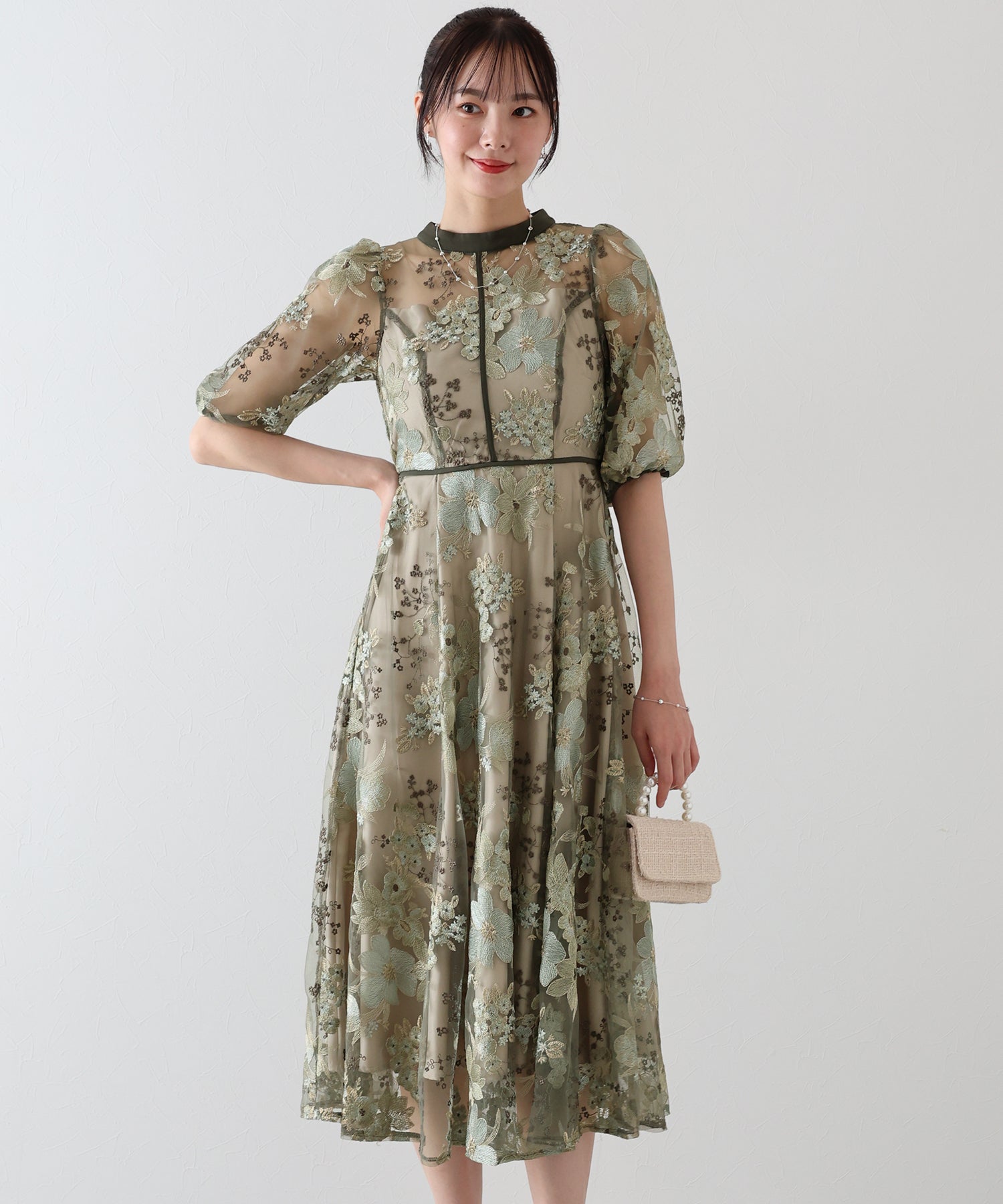 【TIME SALE】フラワーエンブロイダリ―ドレス