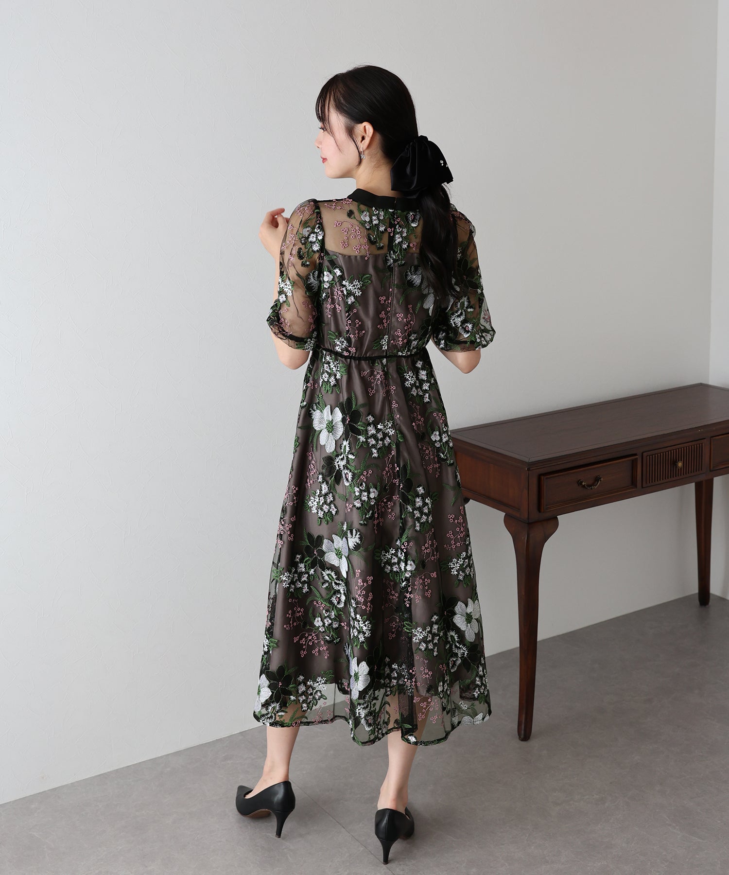 【TIME SALE】フラワーエンブロイダリ―ドレス