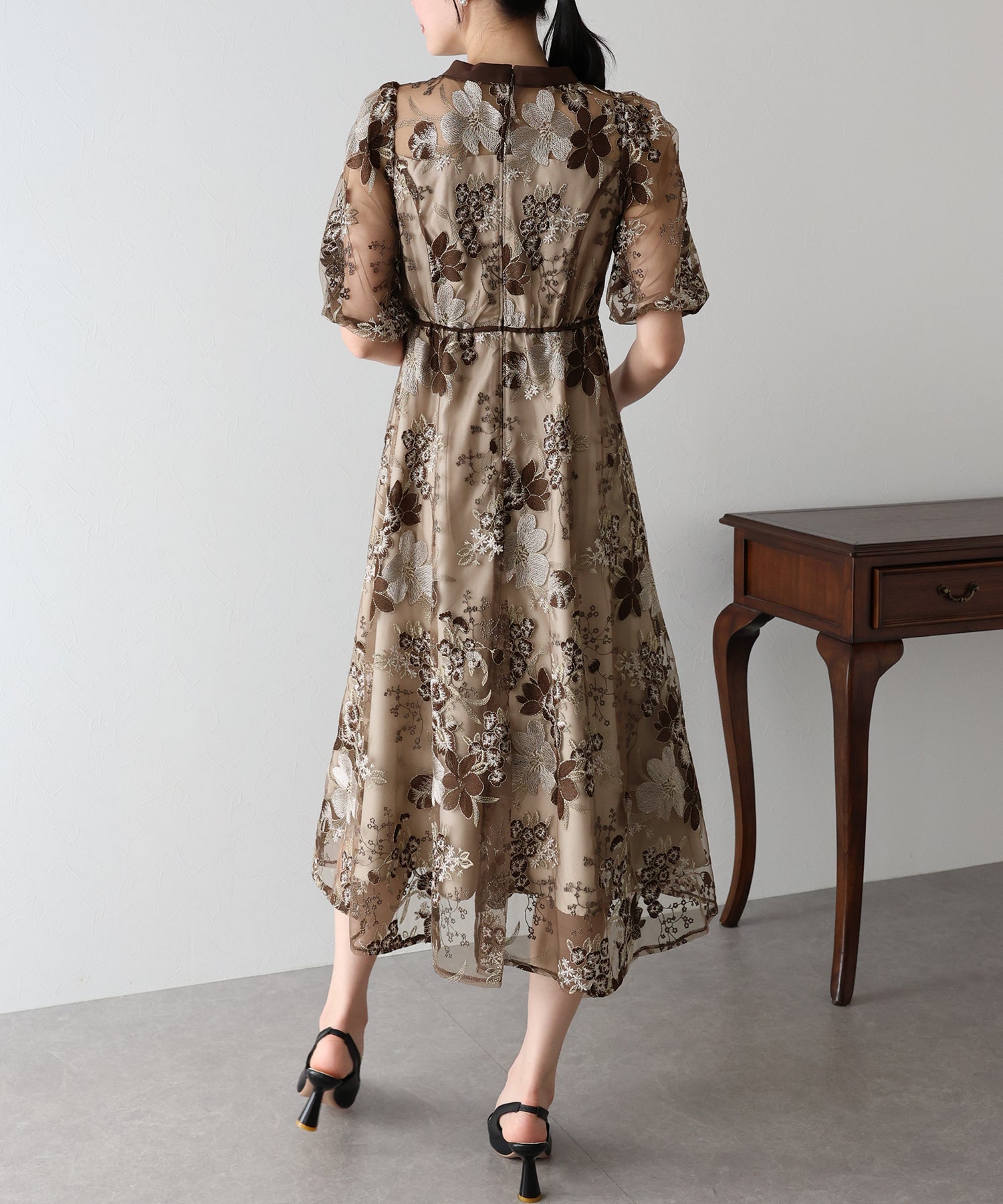 【TIME SALE】フラワーエンブロイダリ―ドレス