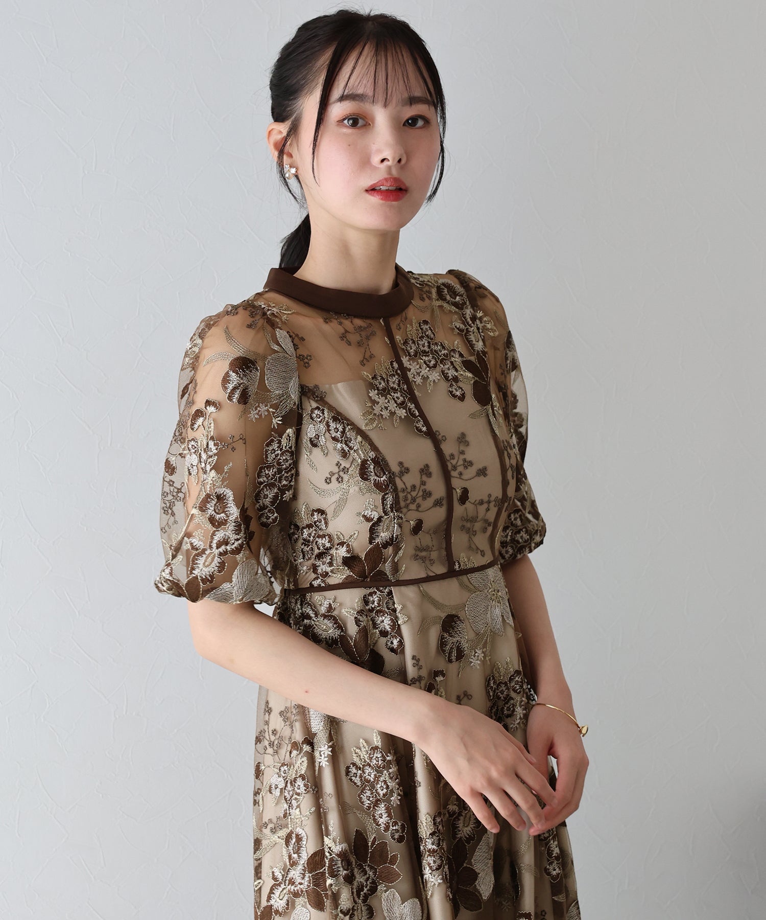 【TIME SALE】フラワーエンブロイダリ―ドレス