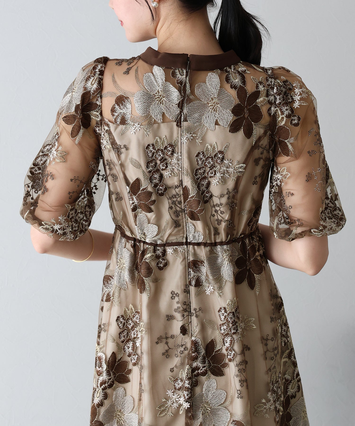 【TIME SALE】フラワーエンブロイダリ―ドレス