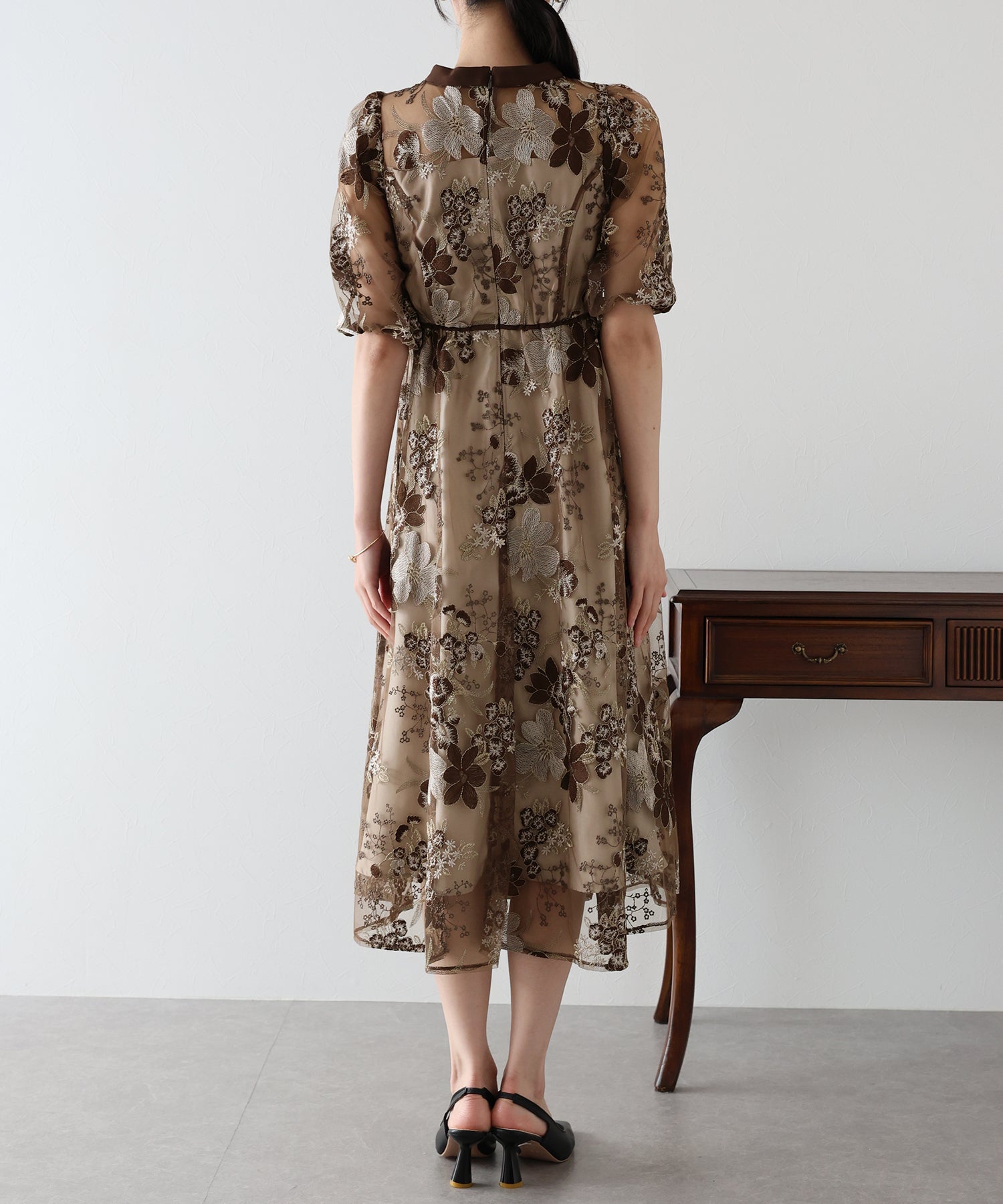 【TIME SALE】フラワーエンブロイダリ―ドレス