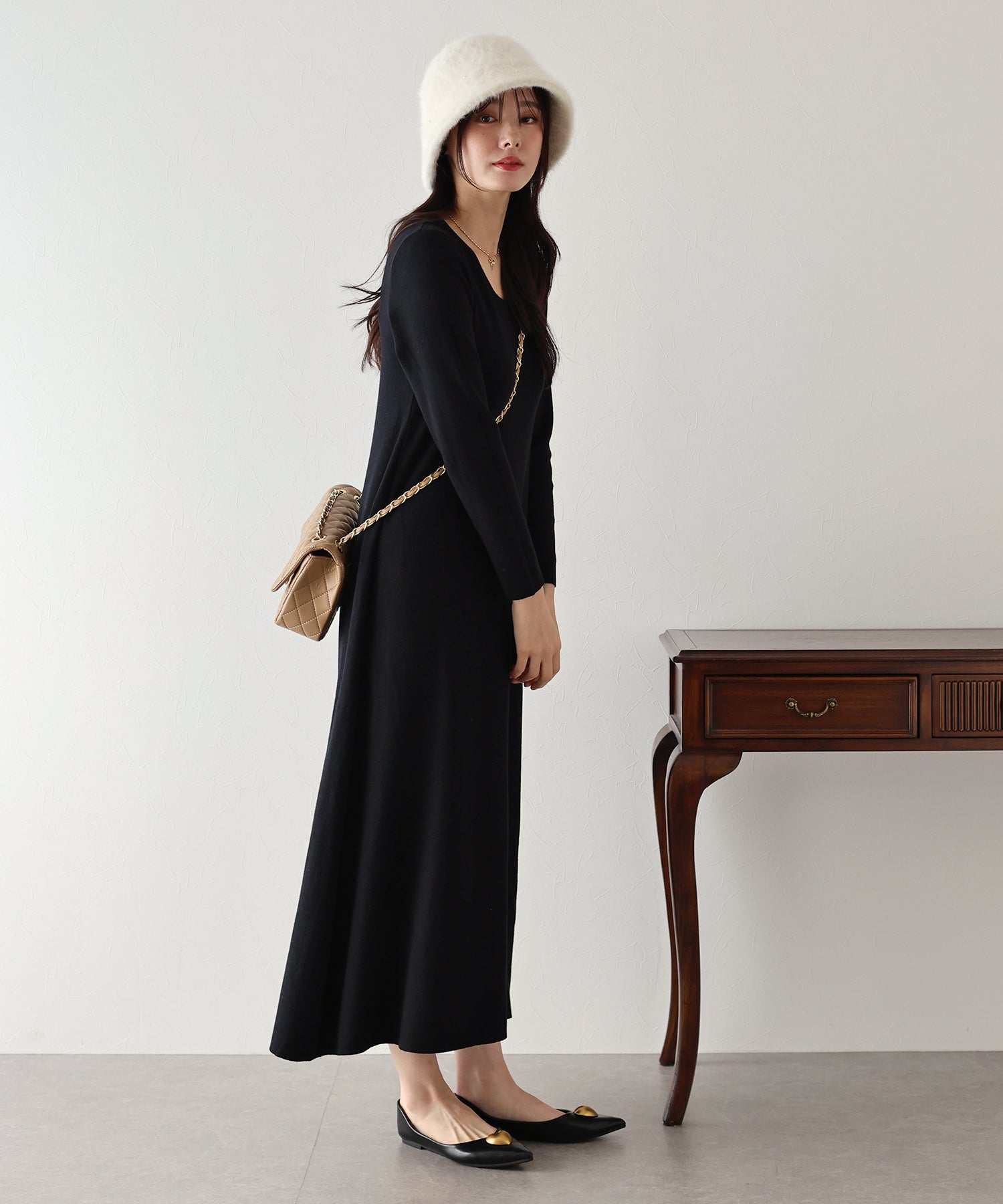 【TIME SALE】ロングニットワンピース