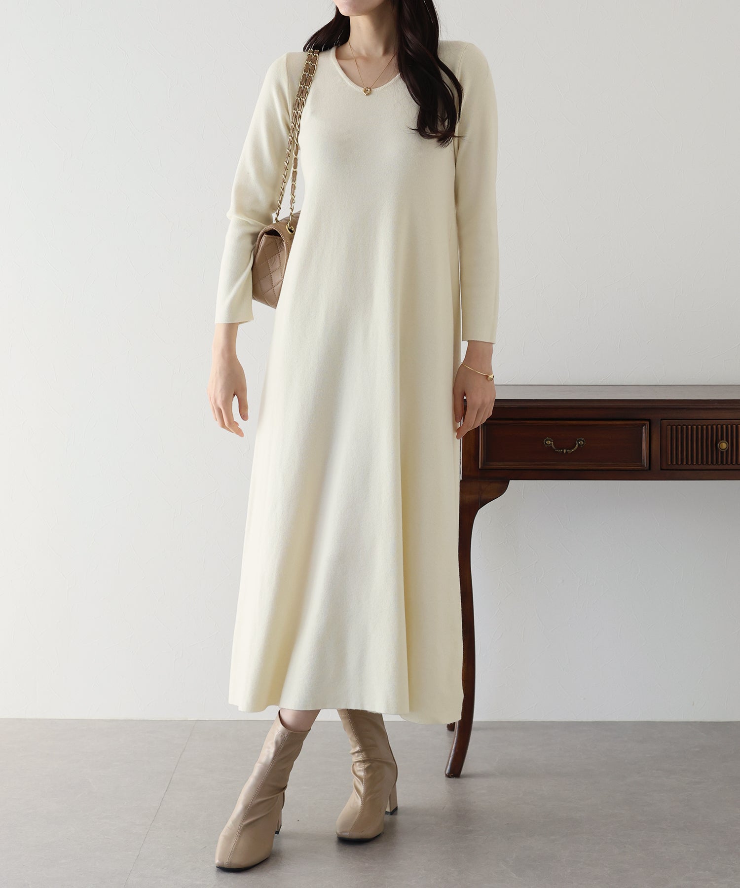 【TIME SALE】ロングニットワンピース