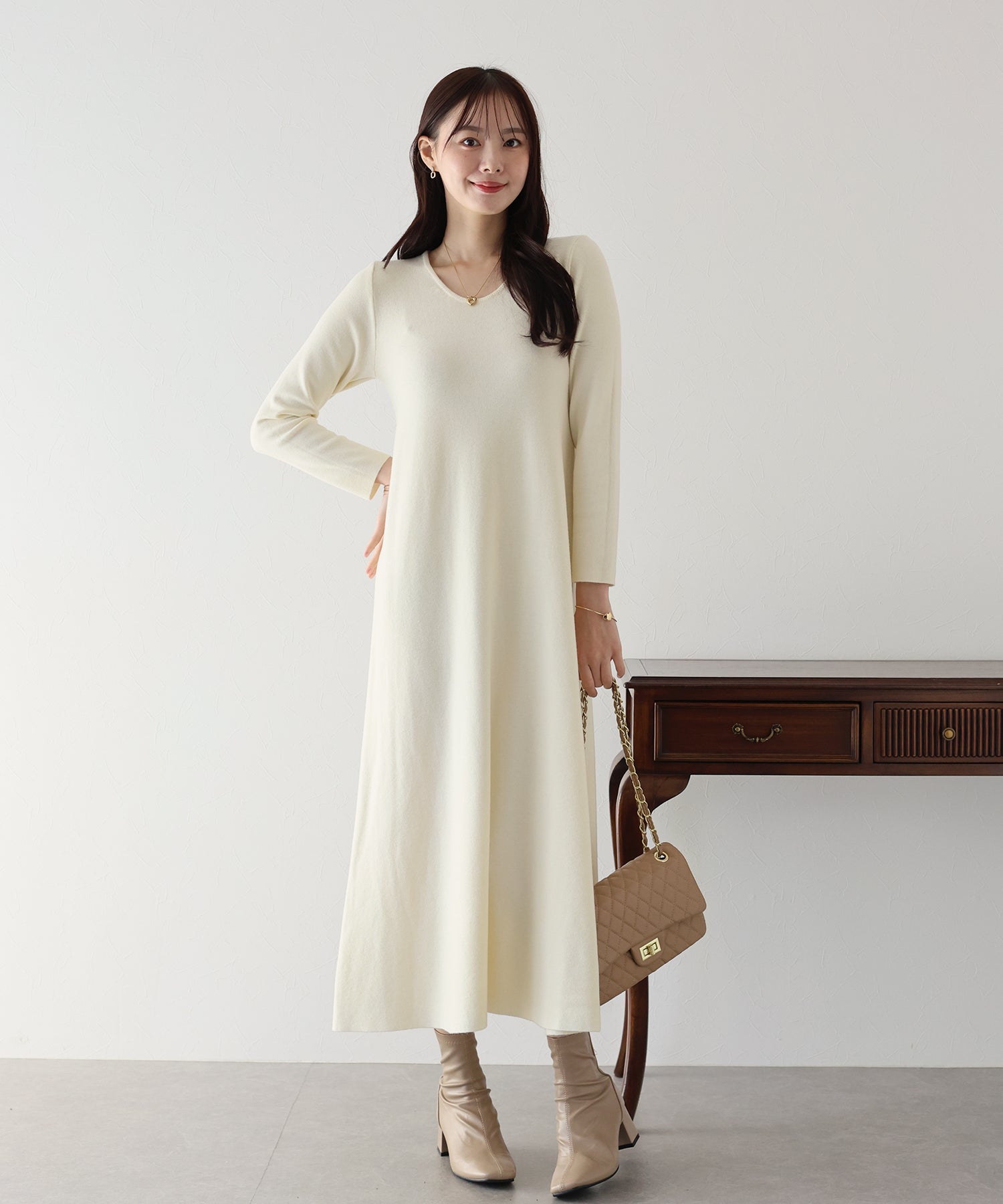 【TIME SALE】ロングニットワンピース