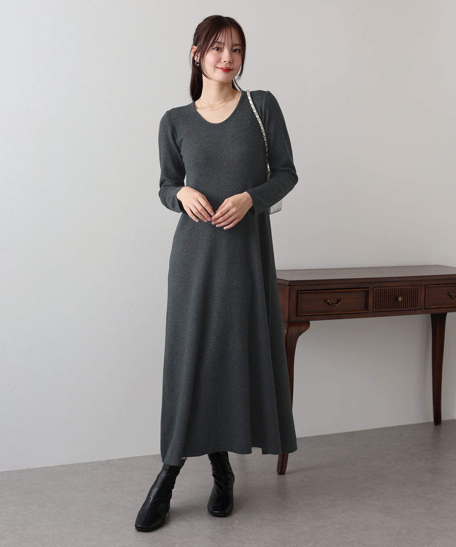 【TIME SALE】ロングニットワンピース
