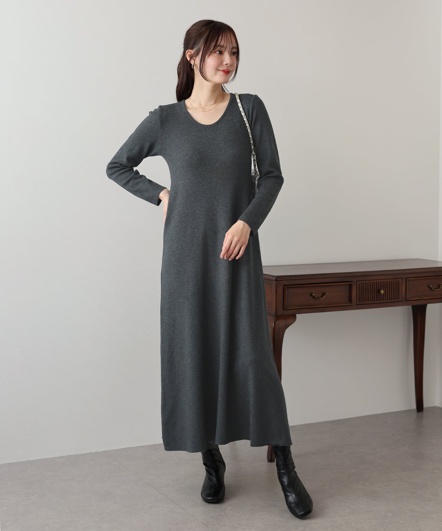 【TIME SALE】ロングニットワンピース
