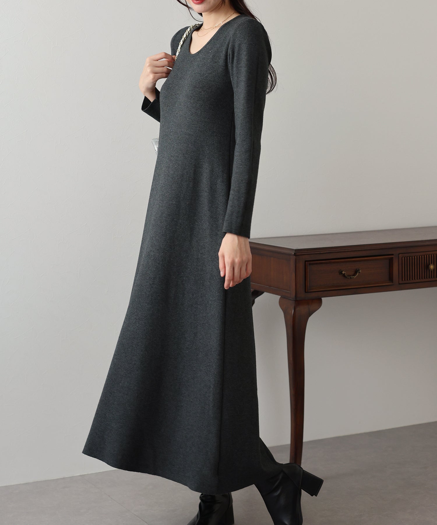 【TIME SALE】ロングニットワンピース