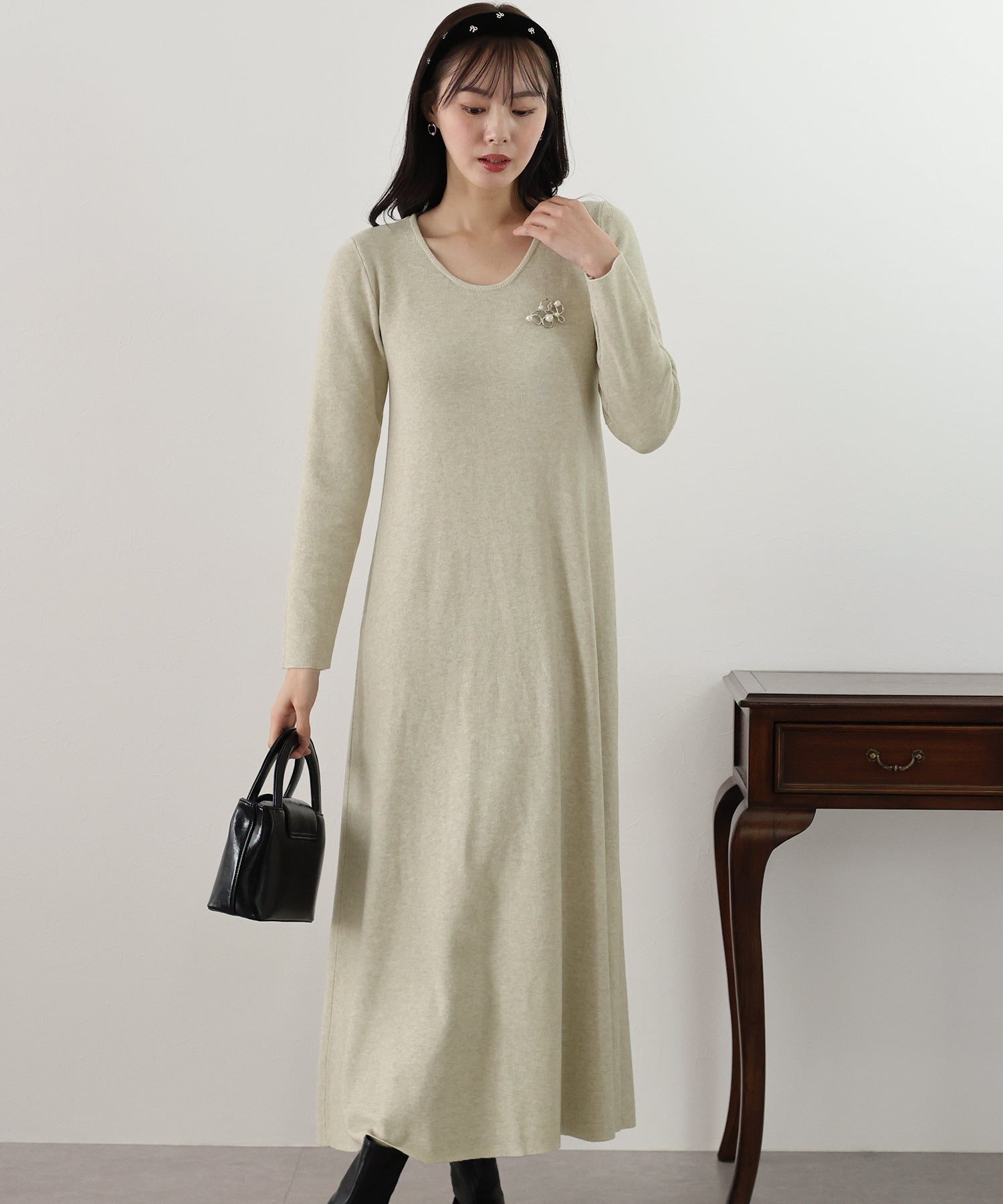 【TIME SALE】ロングニットワンピース