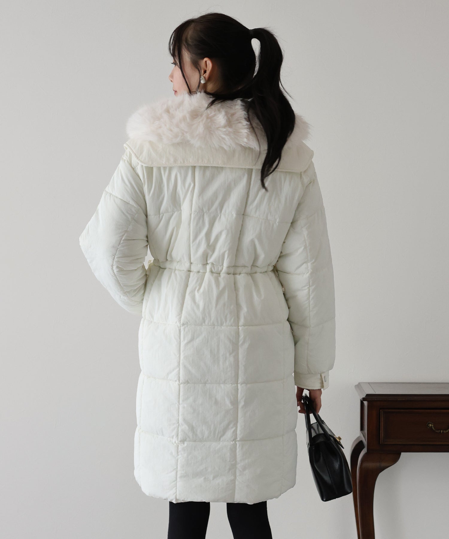 【TIME SALE】ウェストマークファー衿ロングダウン