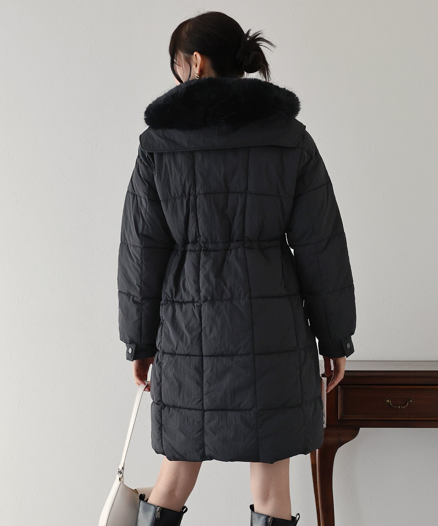 【TIME SALE】ウェストマークファー衿ロングダウン