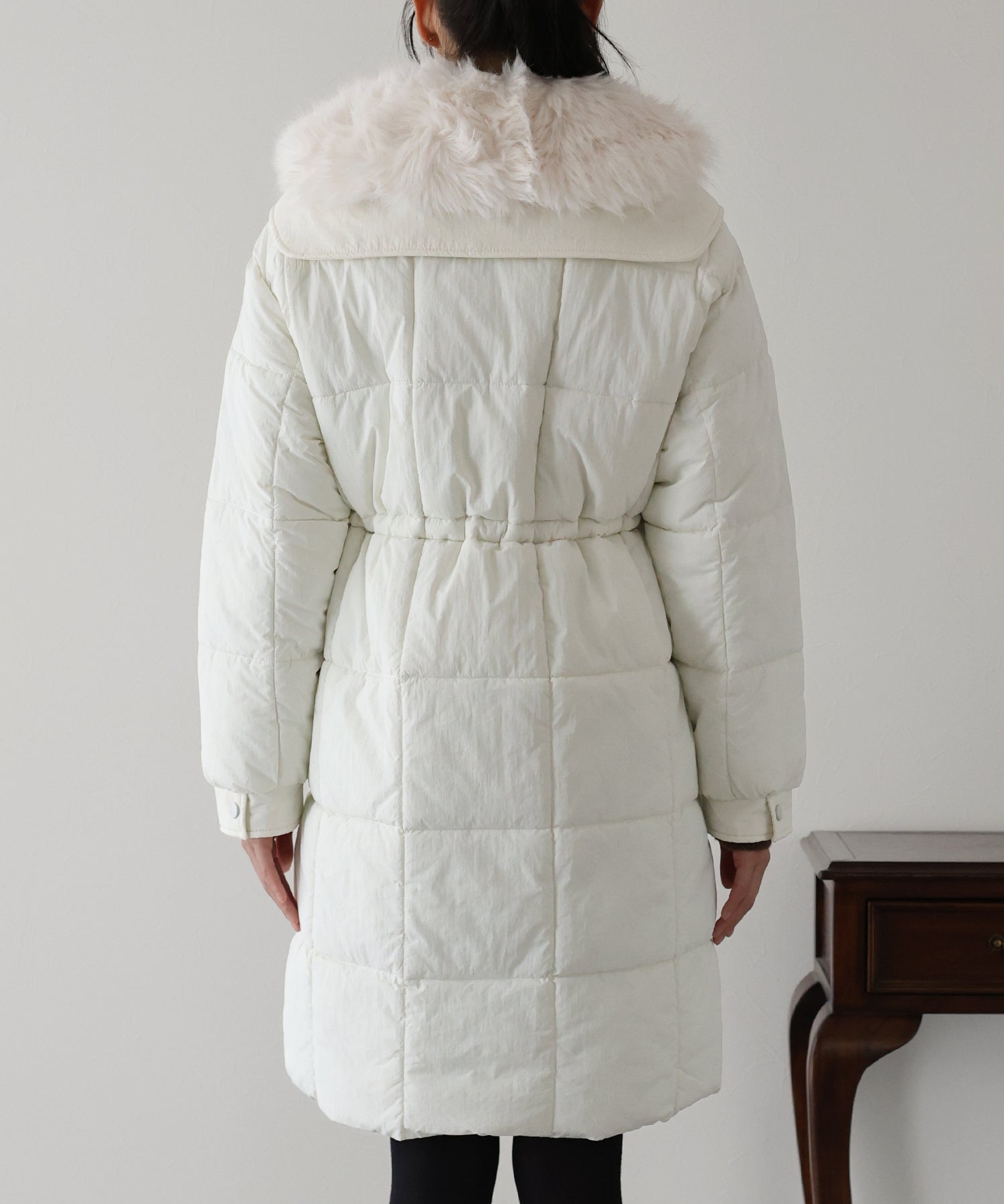 【TIME SALE】ウェストマークファー衿ロングダウン