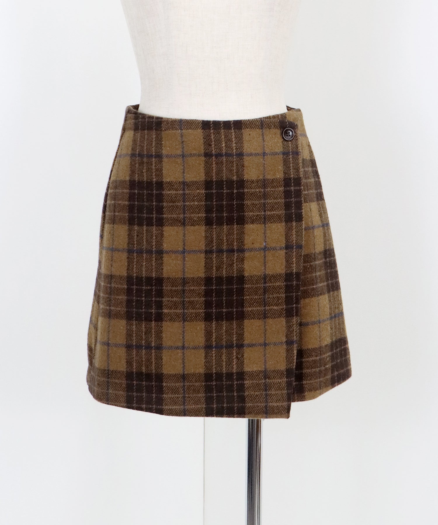 【SALE】チェック柄ラップミニスカート