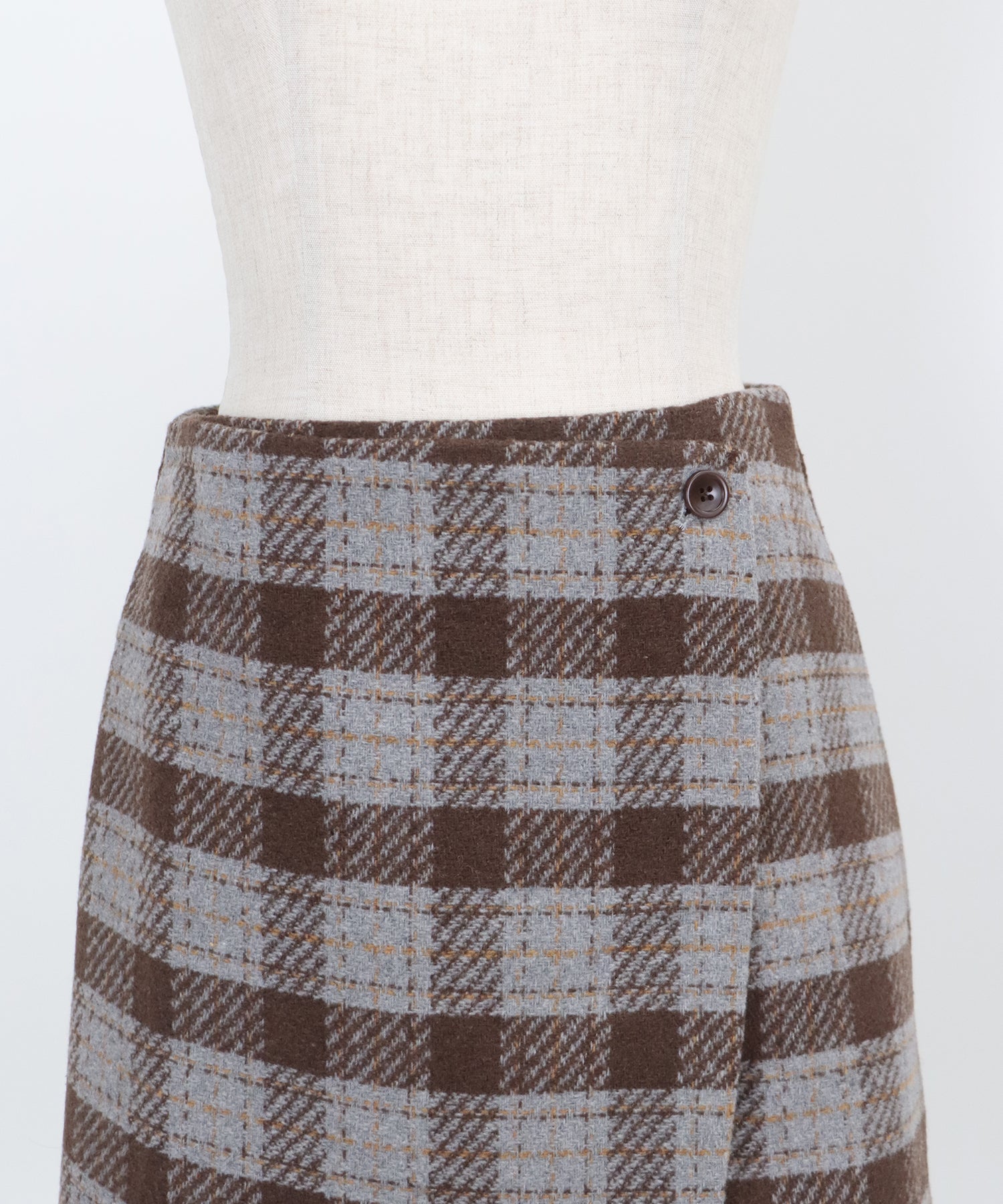 【SALE】チェック柄ラップミニスカート