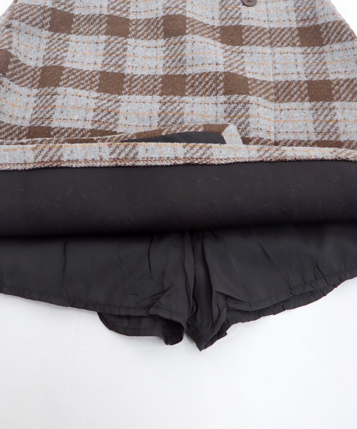 【SALE】チェック柄ラップミニスカート