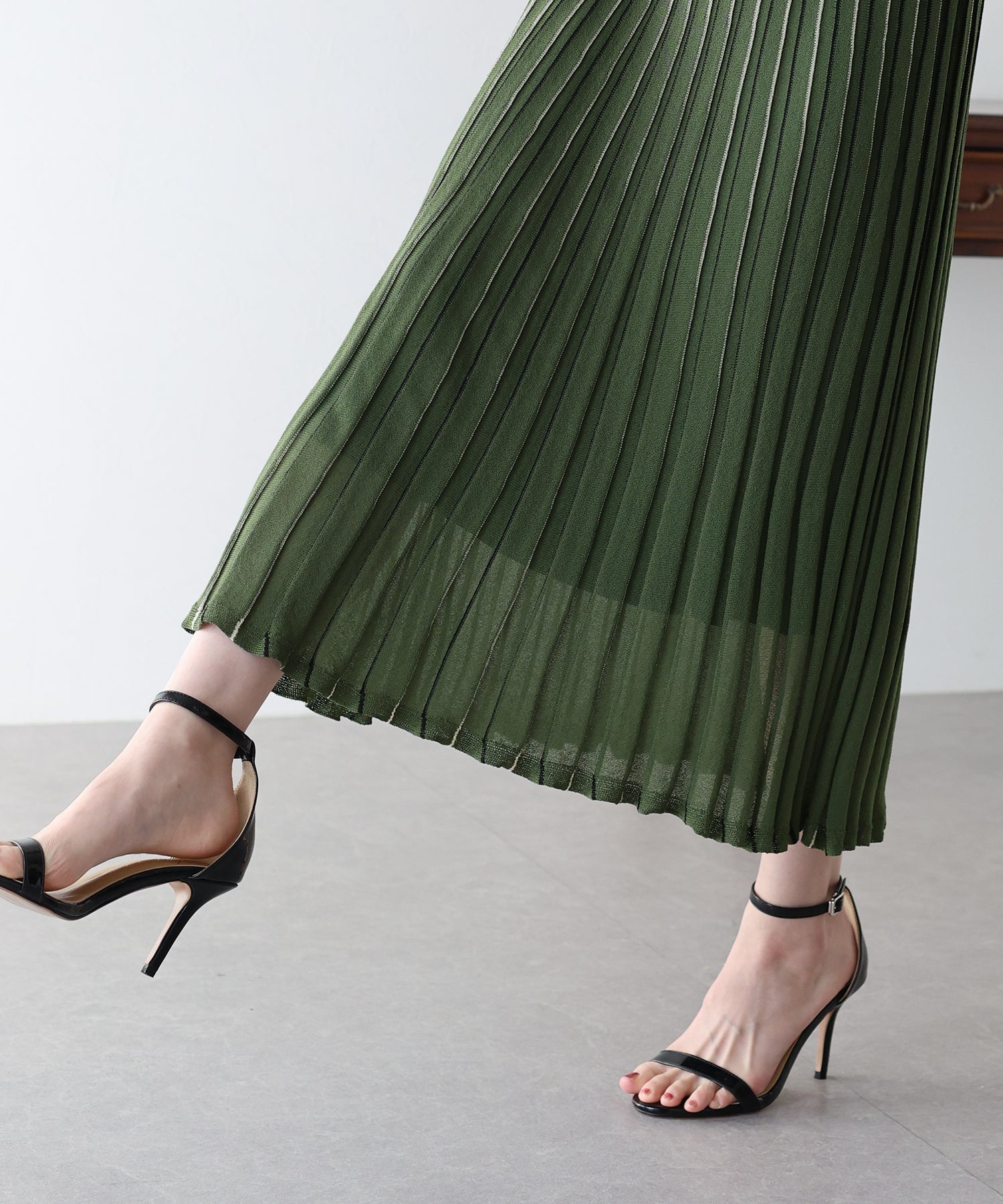 【SALE】シアーストライプニットスカート