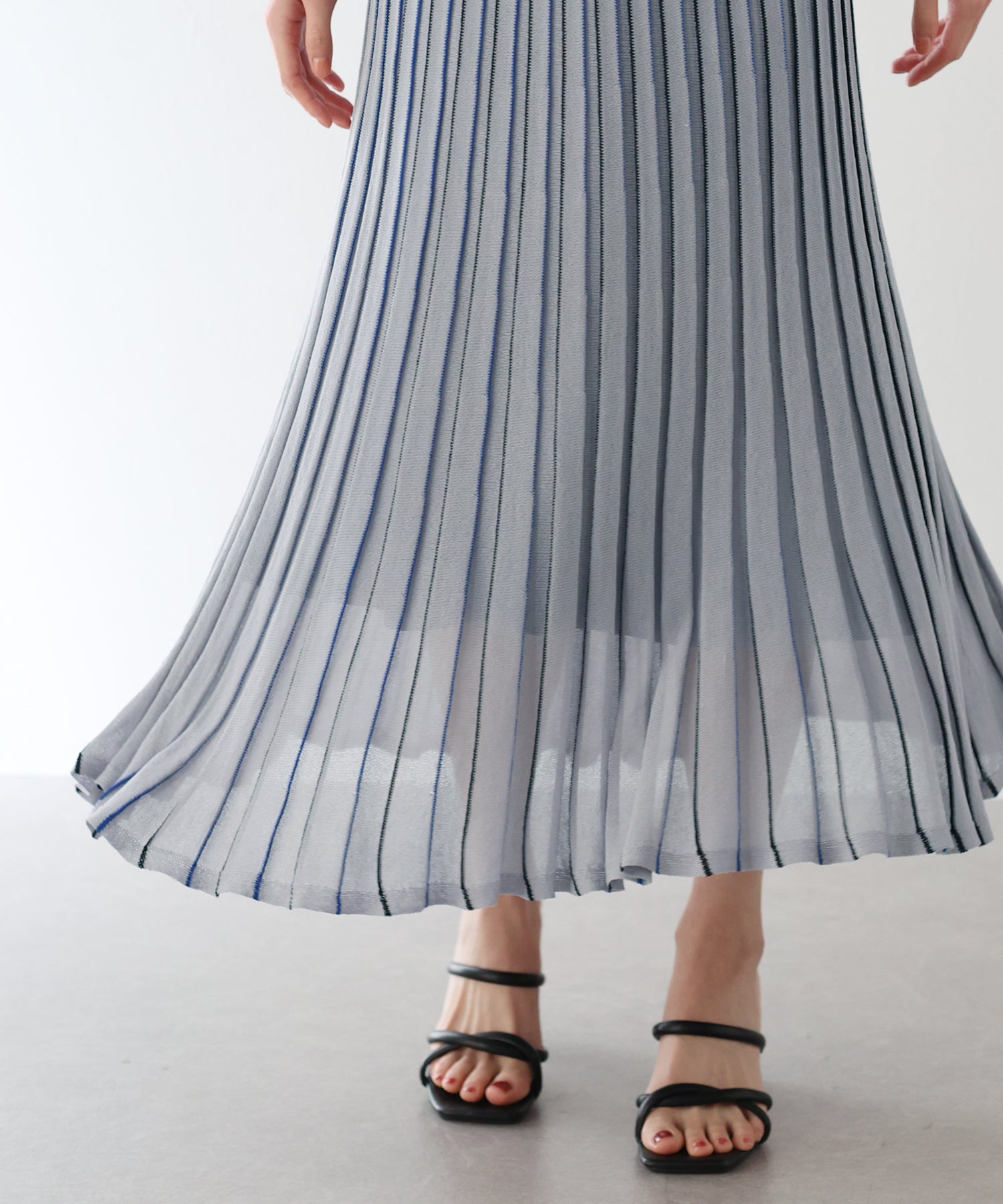 【SALE】シアーストライプニットスカート